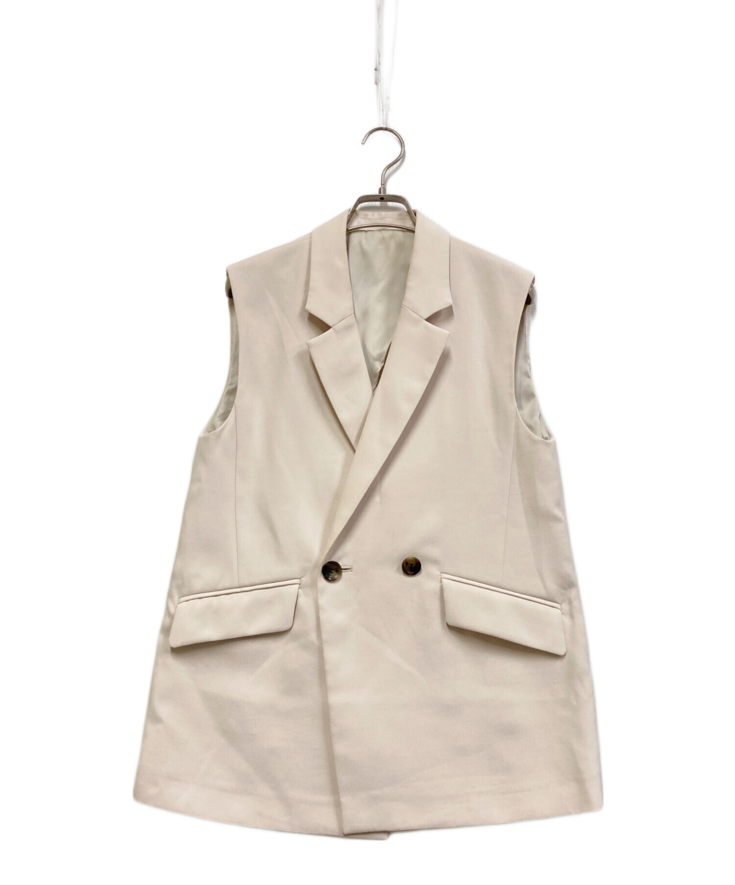 中古・古着通販】Noble (ノーブル) ロングベントジレ ホワイト サイズ