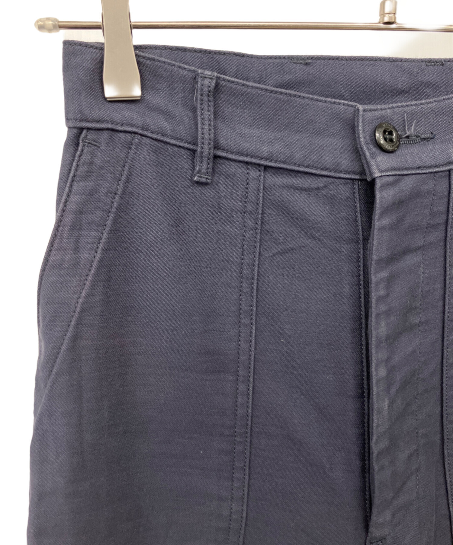 中古・古着通販】HYKE (ハイク) BACK SATIN BAKER PANTS ネイビー