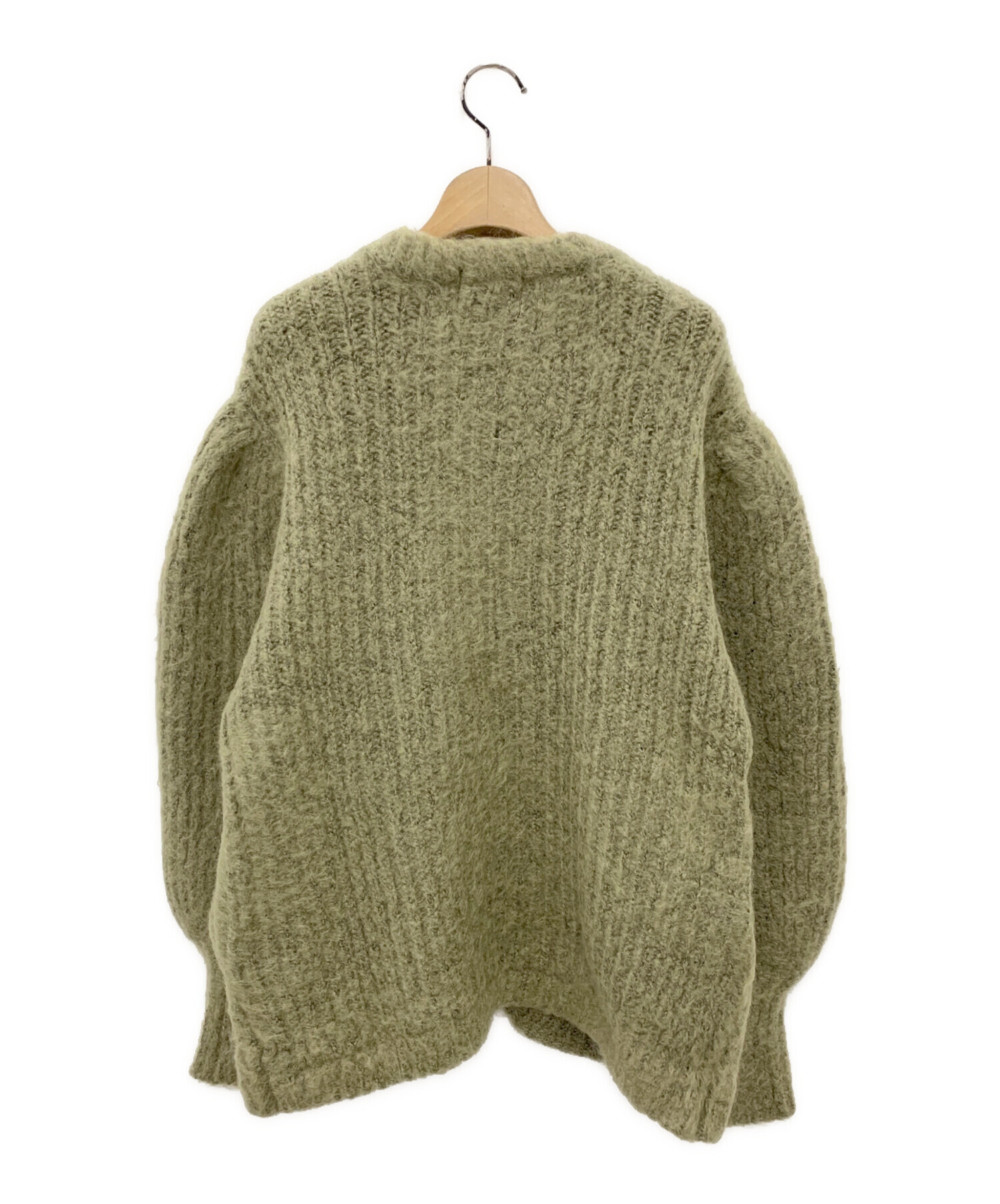 CLANE クラネ 定価3万 上質 アンゴラファー 起毛 ロングニット グリーン 中古・古着通販】CLANE (クラネ) COLOR MOHAIR SHAGGY CARDIGAN