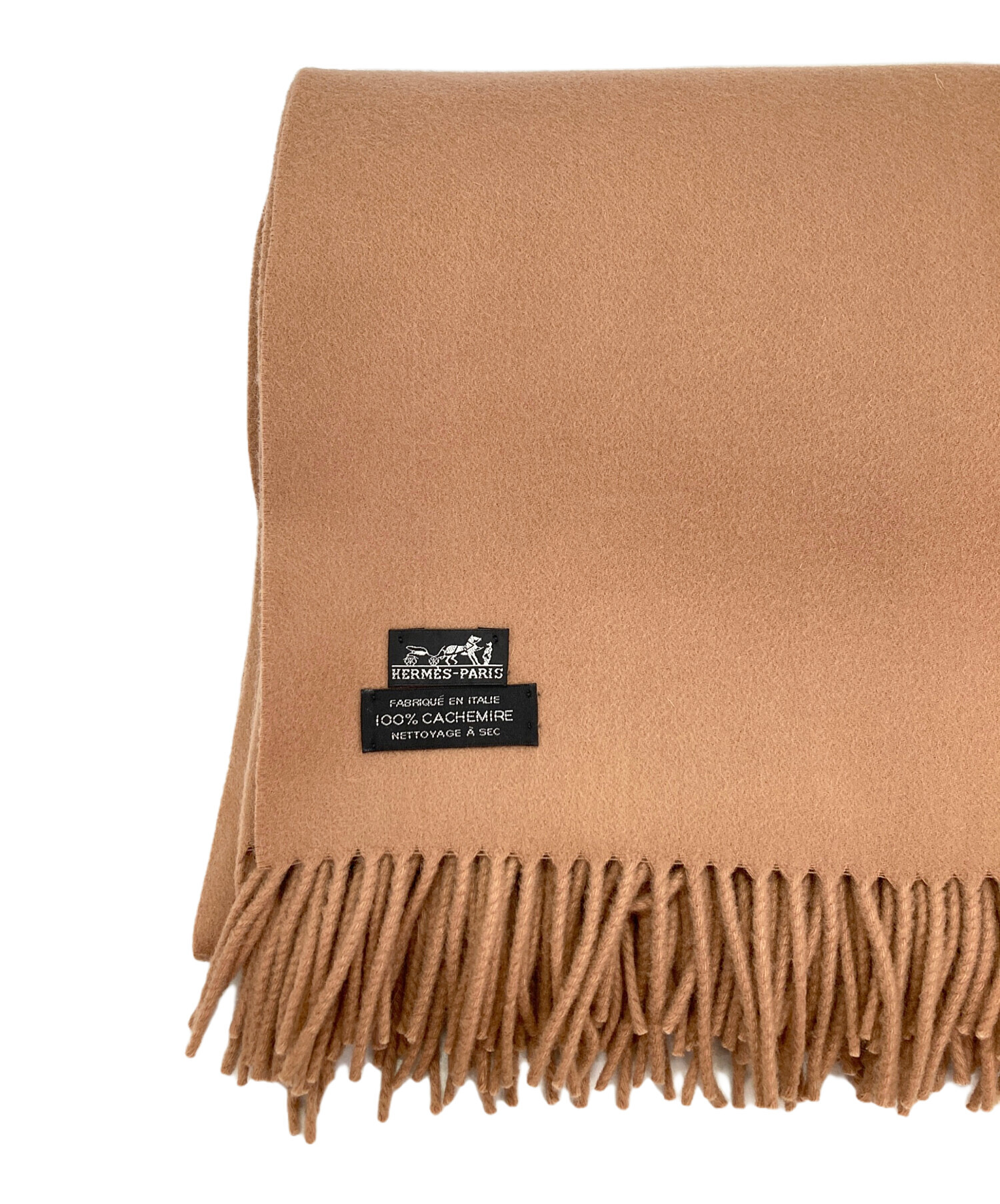 中古・古着通販】HERMES (エルメス) カシミヤ大判ストール キャメル