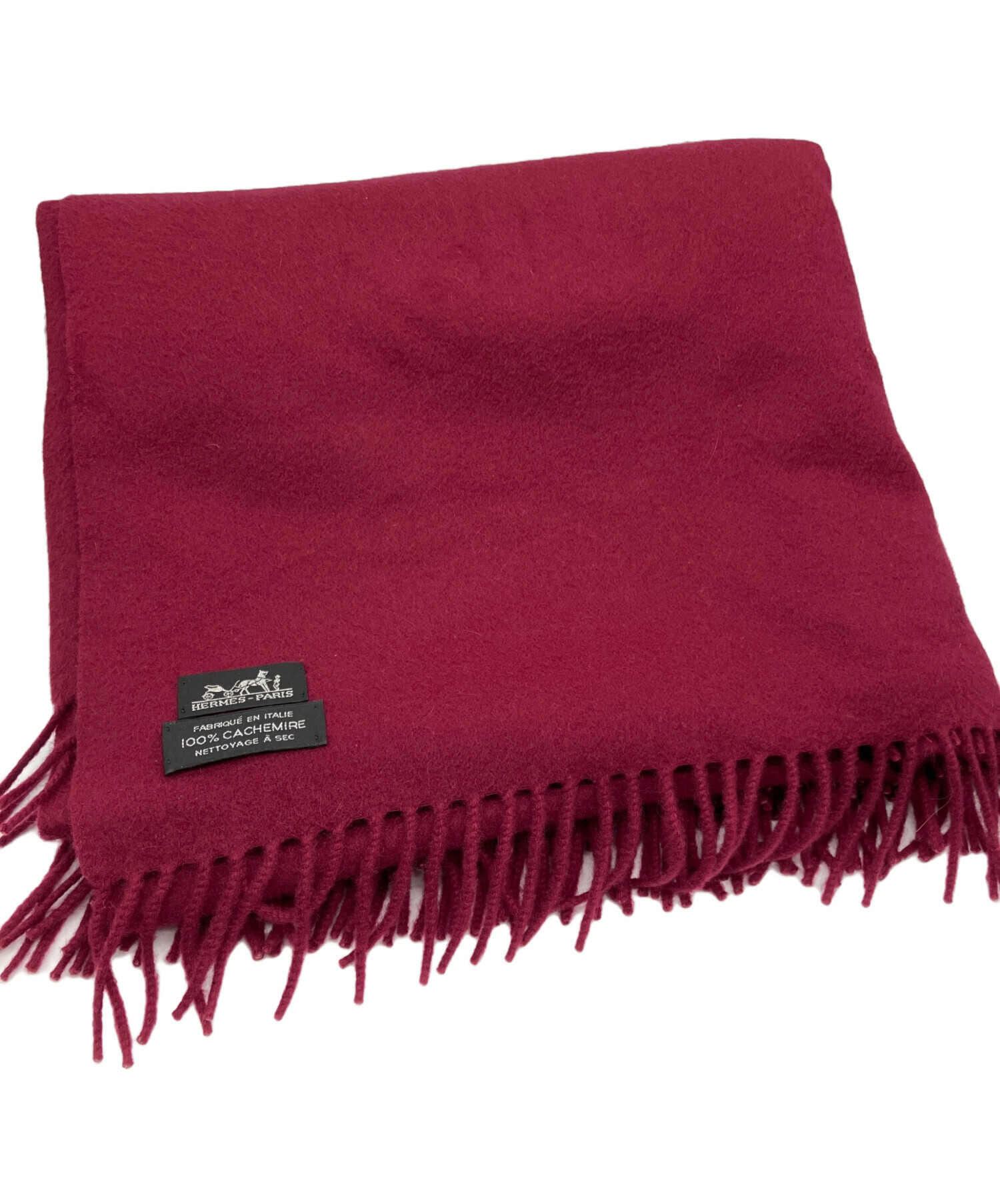 美品✨HERMES エルメス　大判ストール　ブランケット　赤色　カシミヤ 中古・古着通販】HERMES (エルメス) カシミヤ大判ストール ボルドー