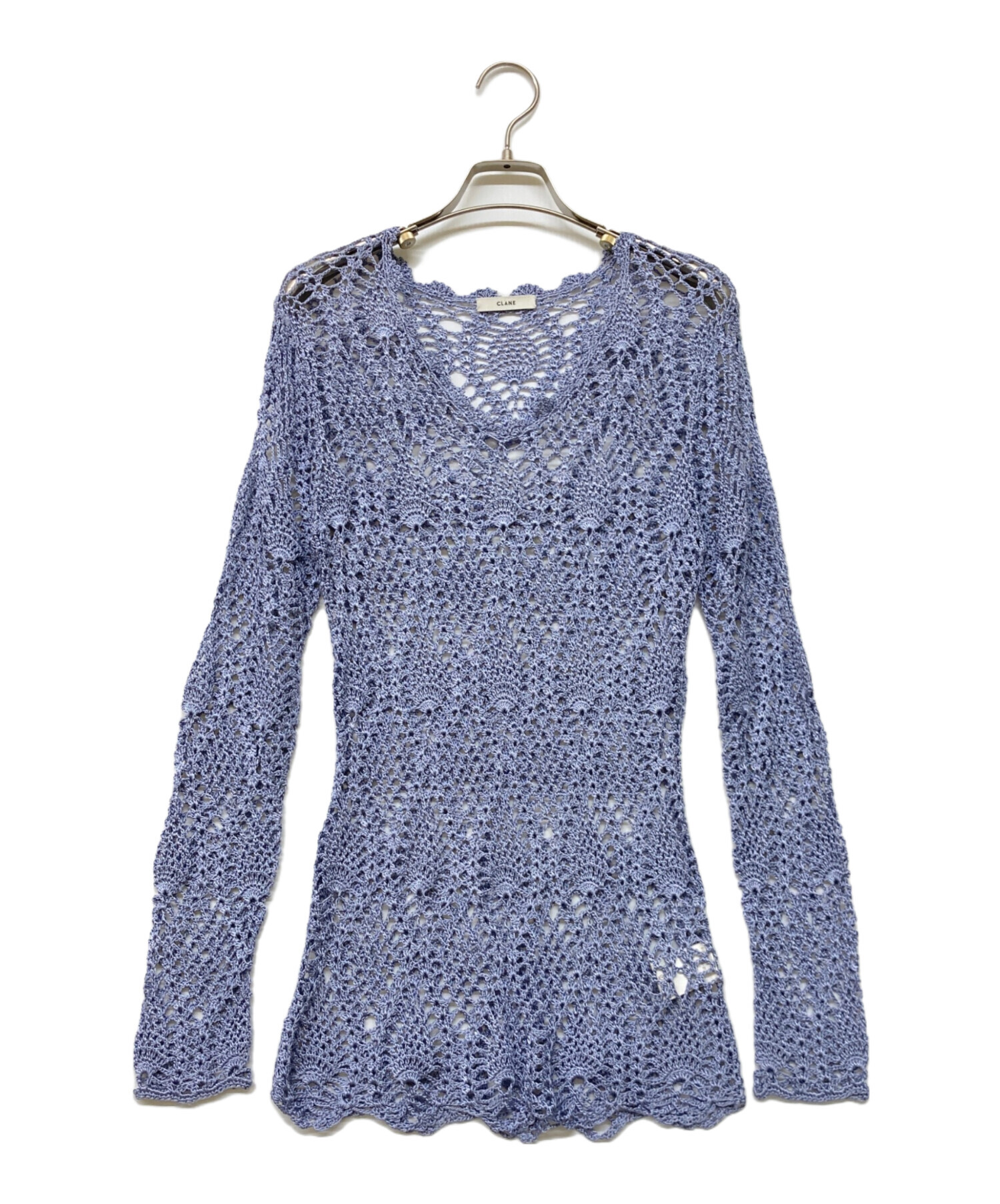 その他 clane CROCHET V NECK LONG KNIT TOPS 中古・古着通販】CLANE (クラネ) CROCHET V NECK LONG KNIT TOPS
