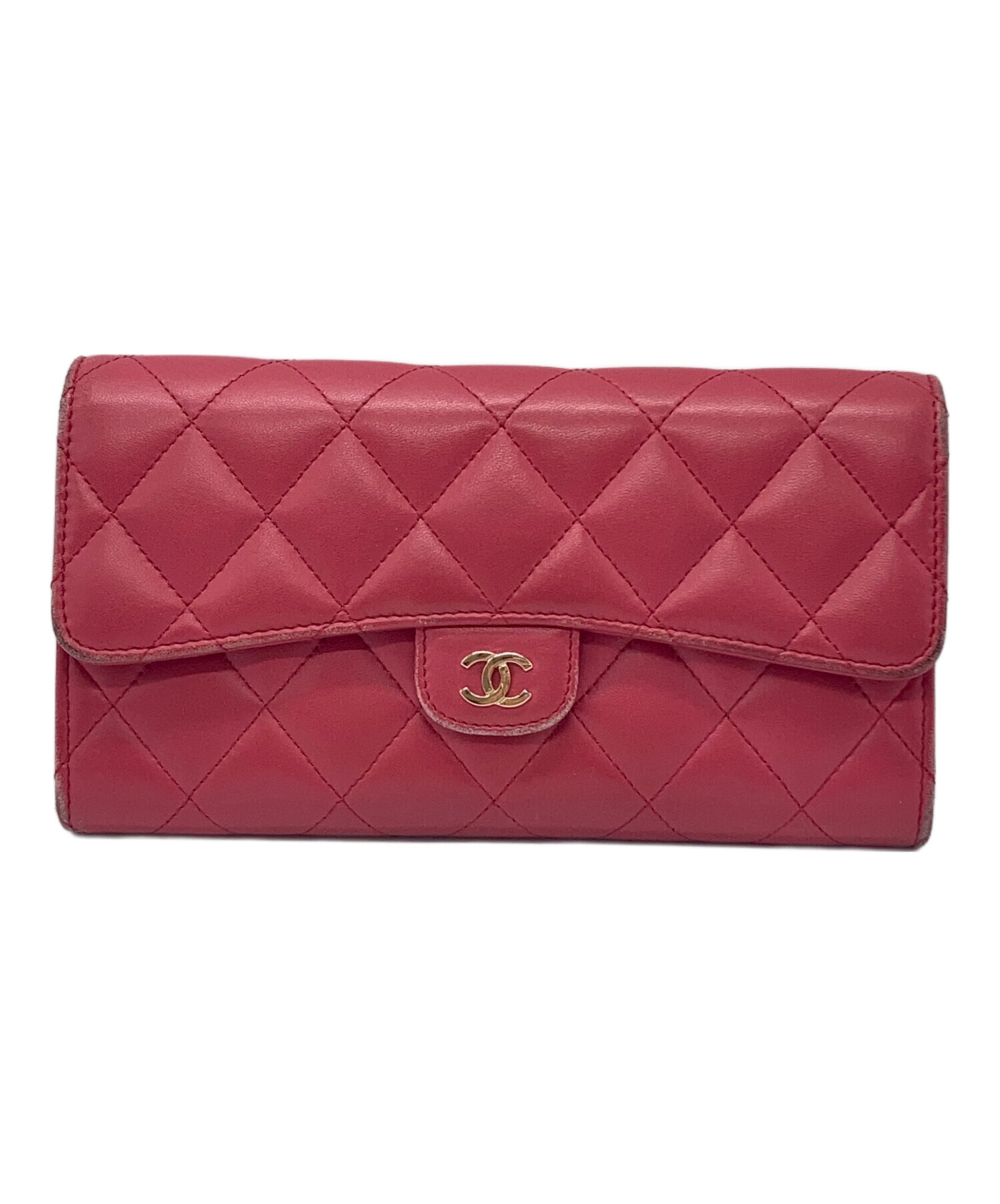 中古・古着通販】CHANEL (シャネル) 3つ折り財布 ピンク｜ブランド