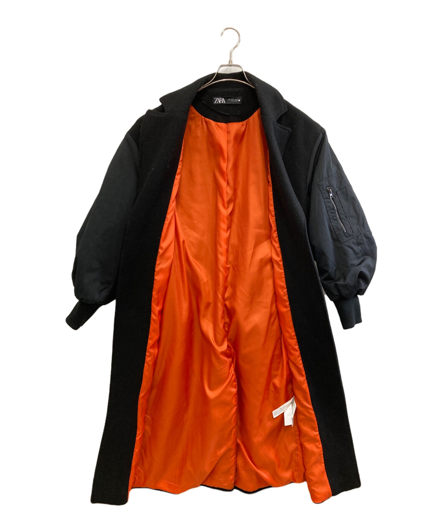 中古・古着通販】ZARA (ザラ) マッチングボンバーコート ブラック