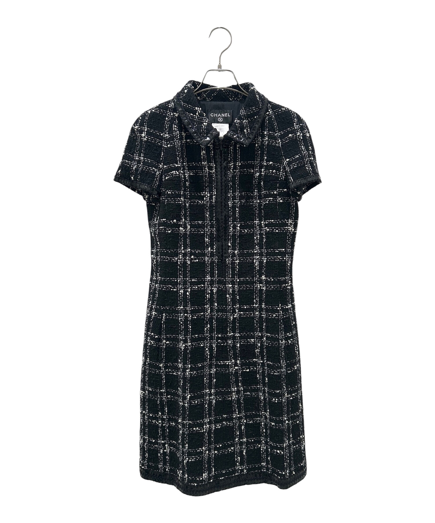 中古・古着通販】CHANEL (シャネル) ツイード ワンピース ブラック 