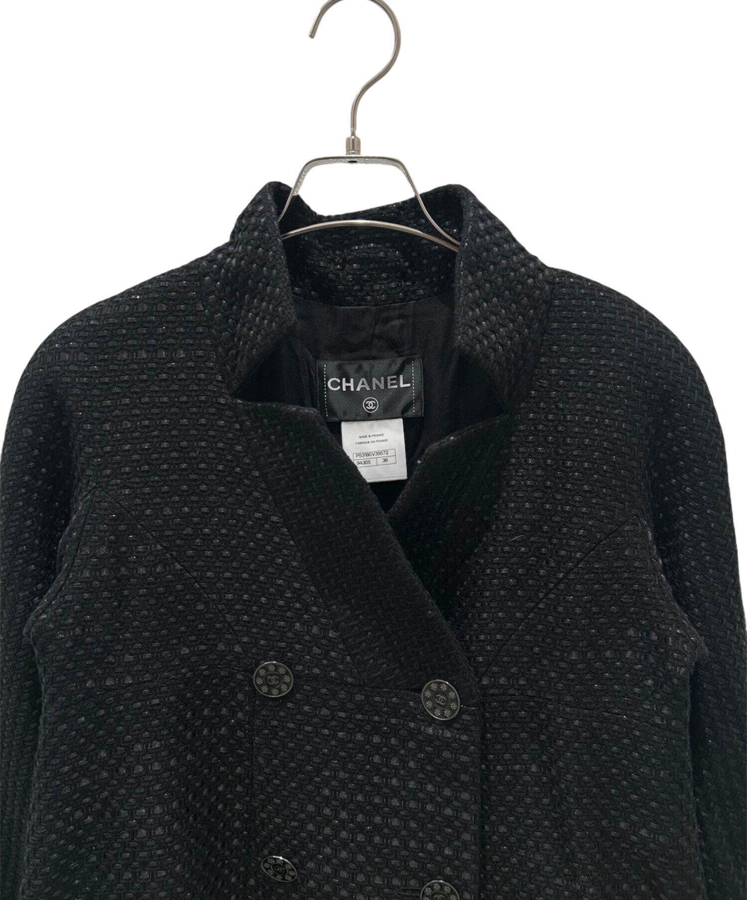 中古・古着通販】CHANEL (シャネル) ツイード ダブルブレスト コート 