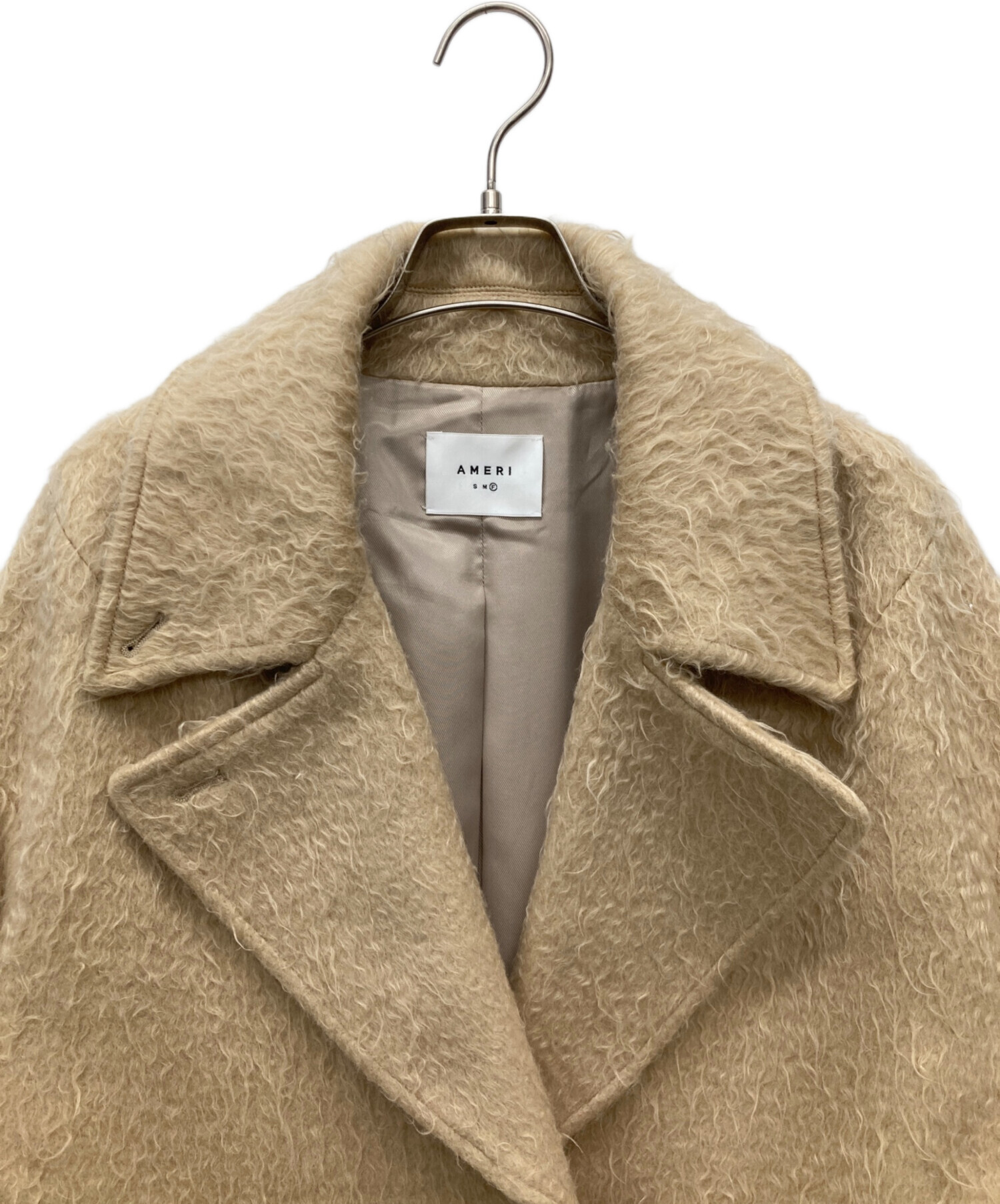 中古・古着通販】Ameri (アメリ) 3WAY OVAL SHAGGY COAT ベージュ