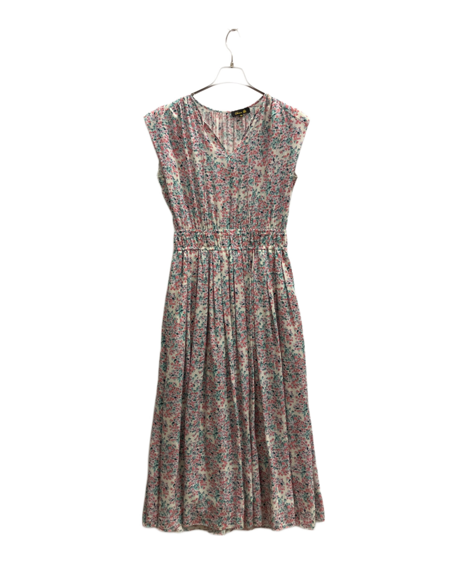 drawer(ドゥロワー)  ノースリーブ　シルク 中古・古着通販】DRAWER (ドゥロワー) シルクフラワープリントウェスト