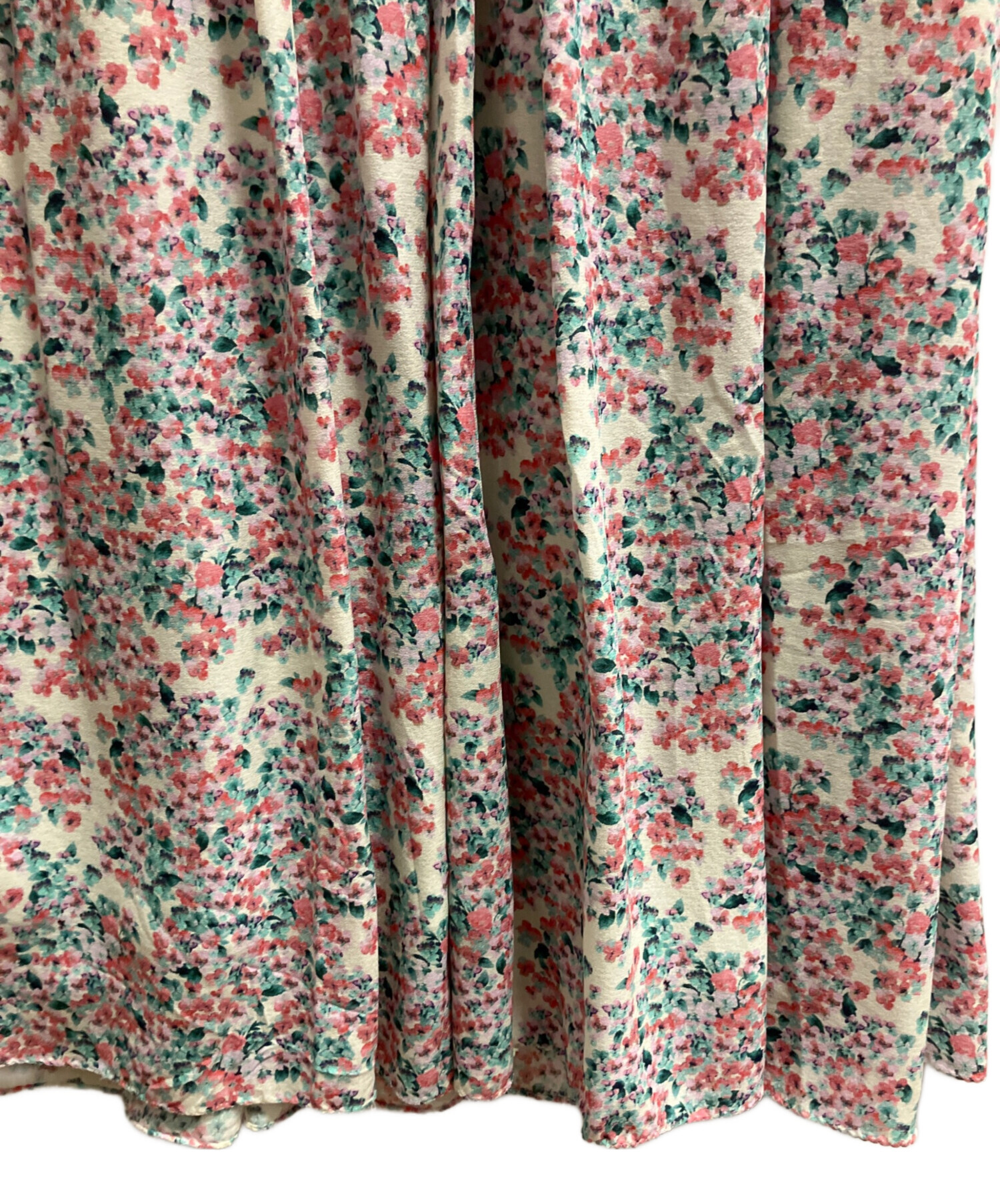 ドゥロワー　Drawer ワンピース　38 新品未使用品 中古・古着通販】DRAWER (ドゥロワー) シルクフラワープリントウェスト