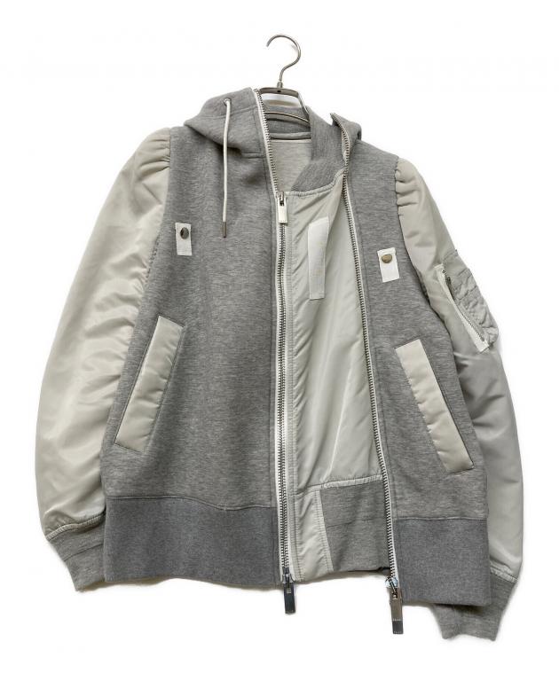 sacai サカイ スポンジスウェット ドッキングパーカー グレー 1 sacai（サカイ） 良品 24SS sacai Sponge Sweat Hoodie スポンジ