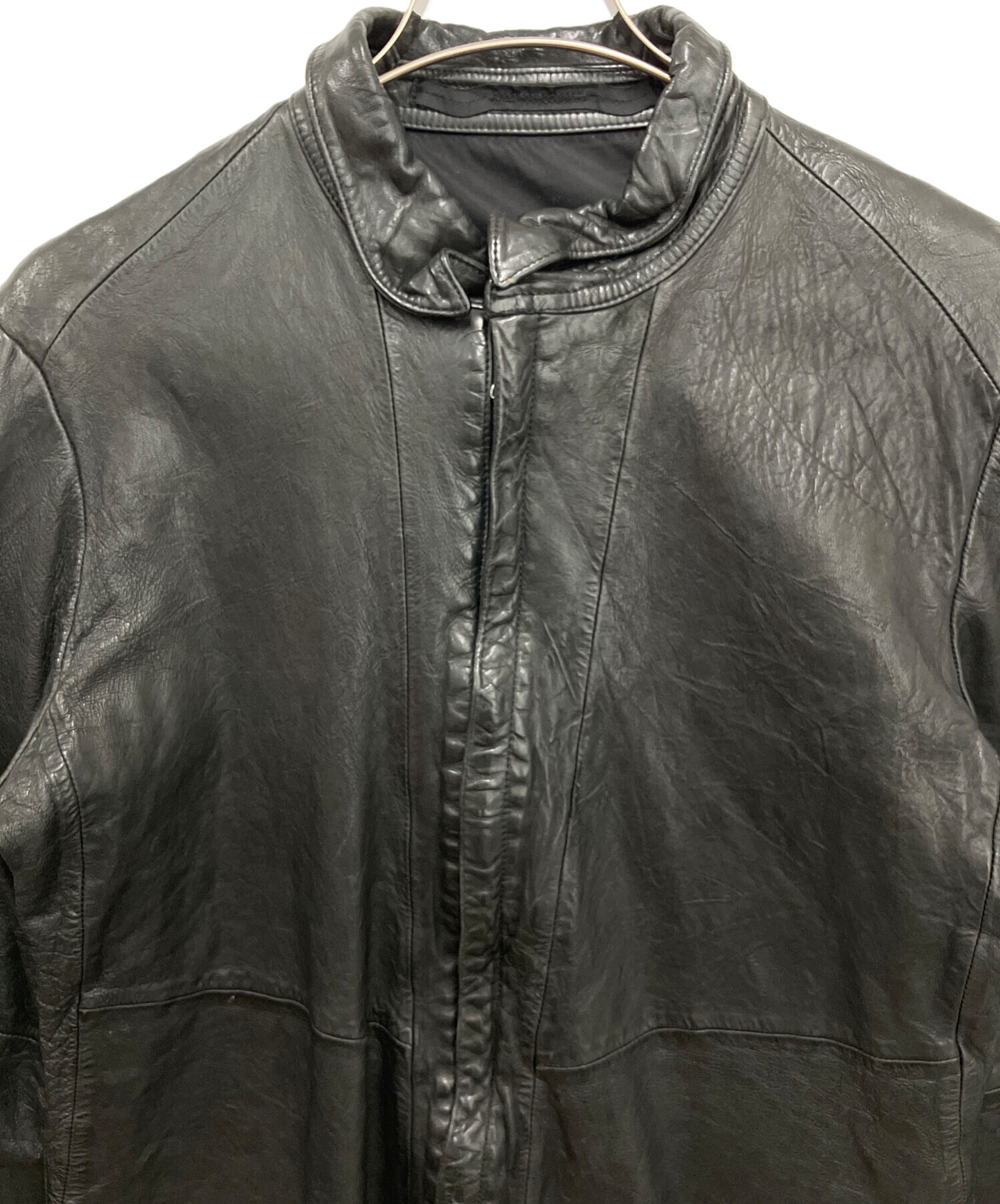 中古・古着通販】JULIUS (ユリウス) ラムレザージャケット ブラック