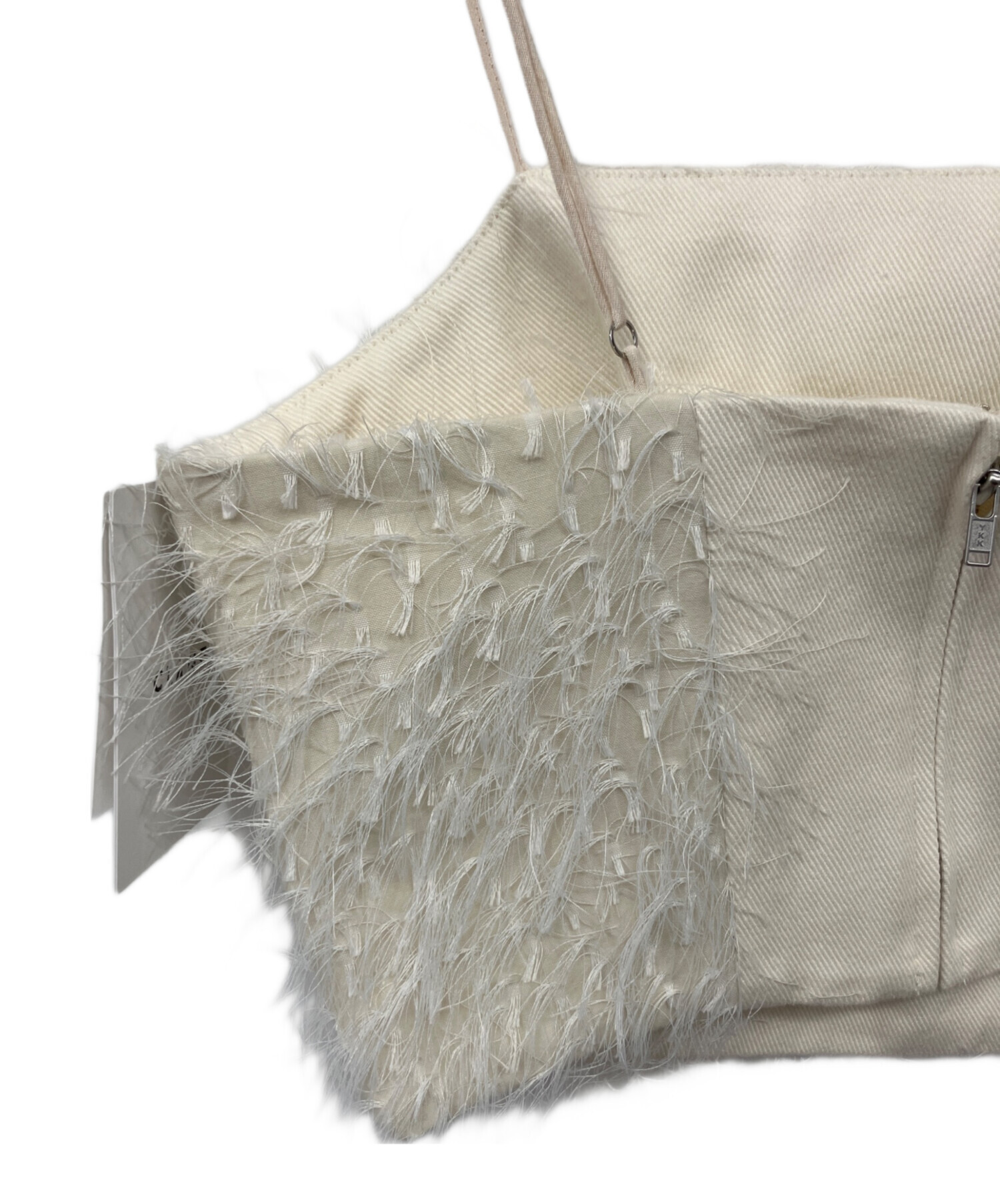 ROUND CUT BARE BUSTIER　CLANE　クラネ 中古・古着通販】CLANE (クラネ) FRINGE BARE BUSTIER アイボリー