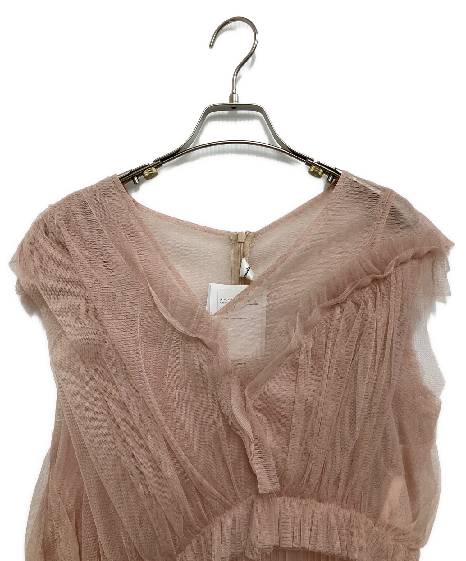 Chika Kisada フリルチュールビスチェ ブラウン tulle cami top / フリル チュール ビスチェ キャミソール トップス