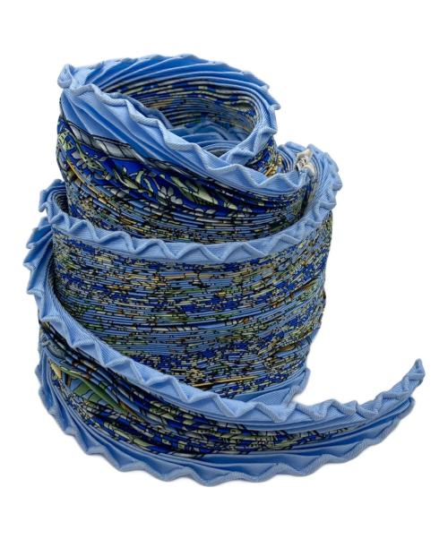 中古・古着通販】HERMES (エルメス) プリーツスカーフ ブルー