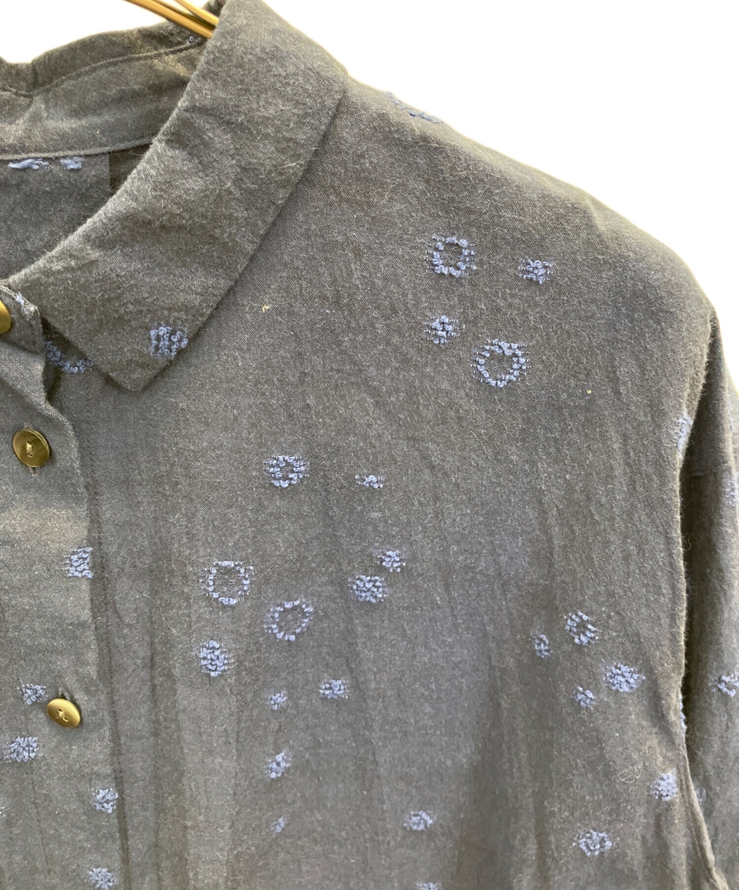 中古・古着通販】群言堂 (グンゲンドウ) 刺繍シャツワンピース