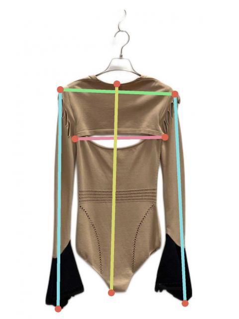 中古・古着通販】FETICO (フェティコ) ニットボディスーツ ベージュ