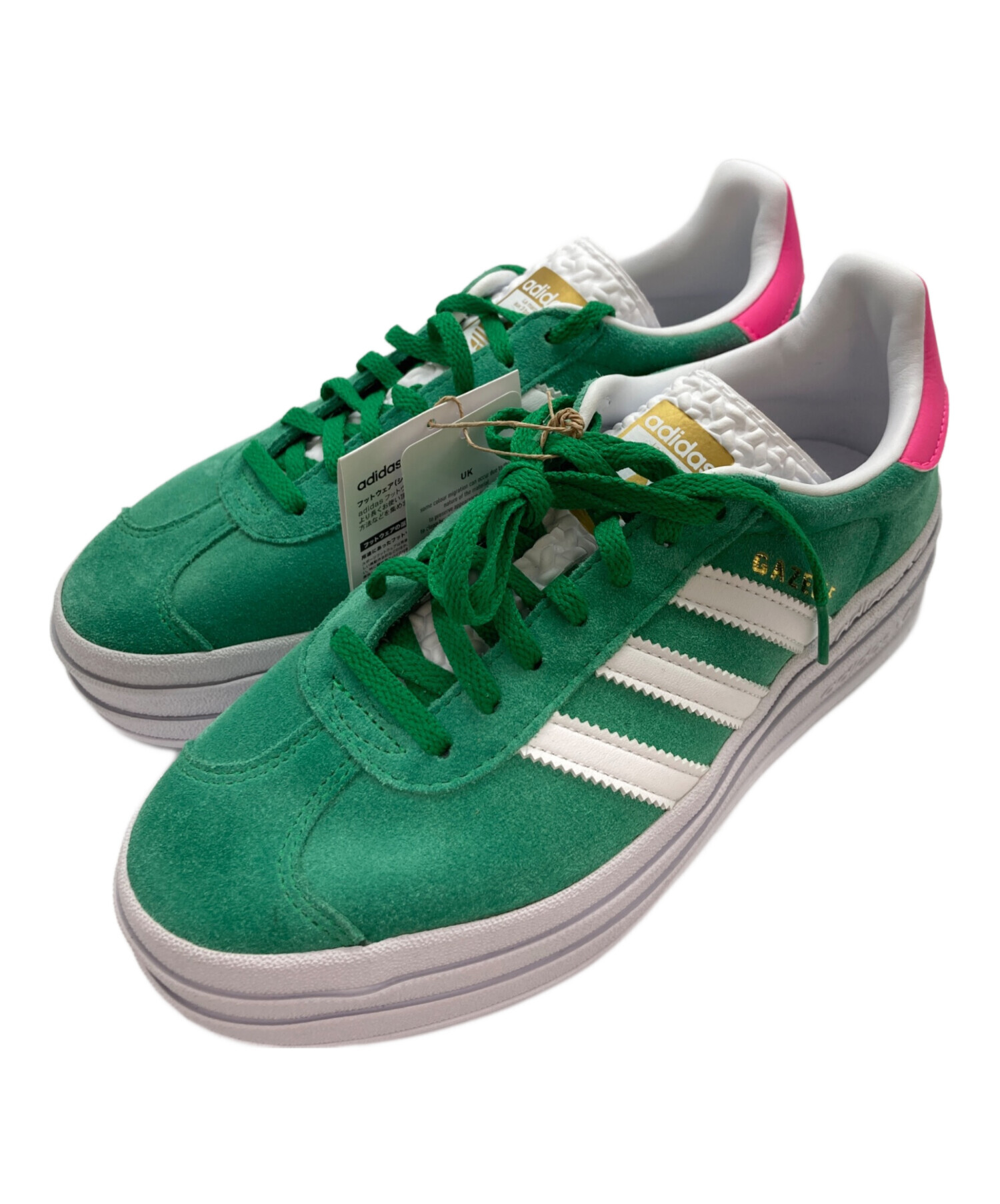 【未使用級】 adidas アディダス ガゼル ボールド グリーン24.5cm 中古・古着通販】adidas (アディダス) Gazelle Bold グリーン