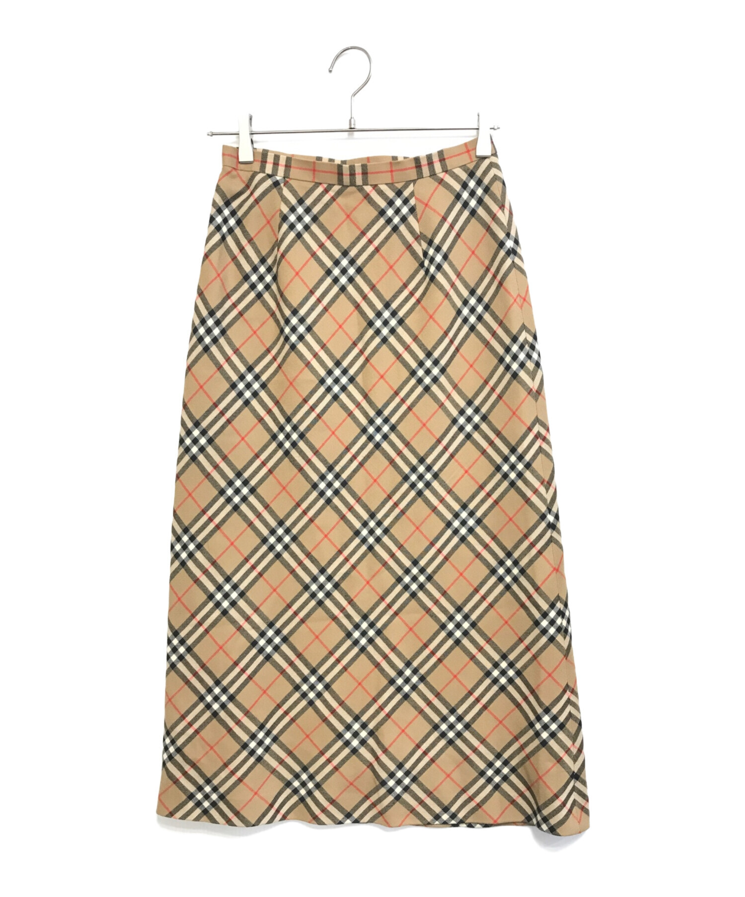 未使用品 バーバリー ウール ひざ丈スカート ベージュ ノバチェック サイズ38 未使用品 バーバリー ウール ひざ丈スカート ベージュ ノバチェック