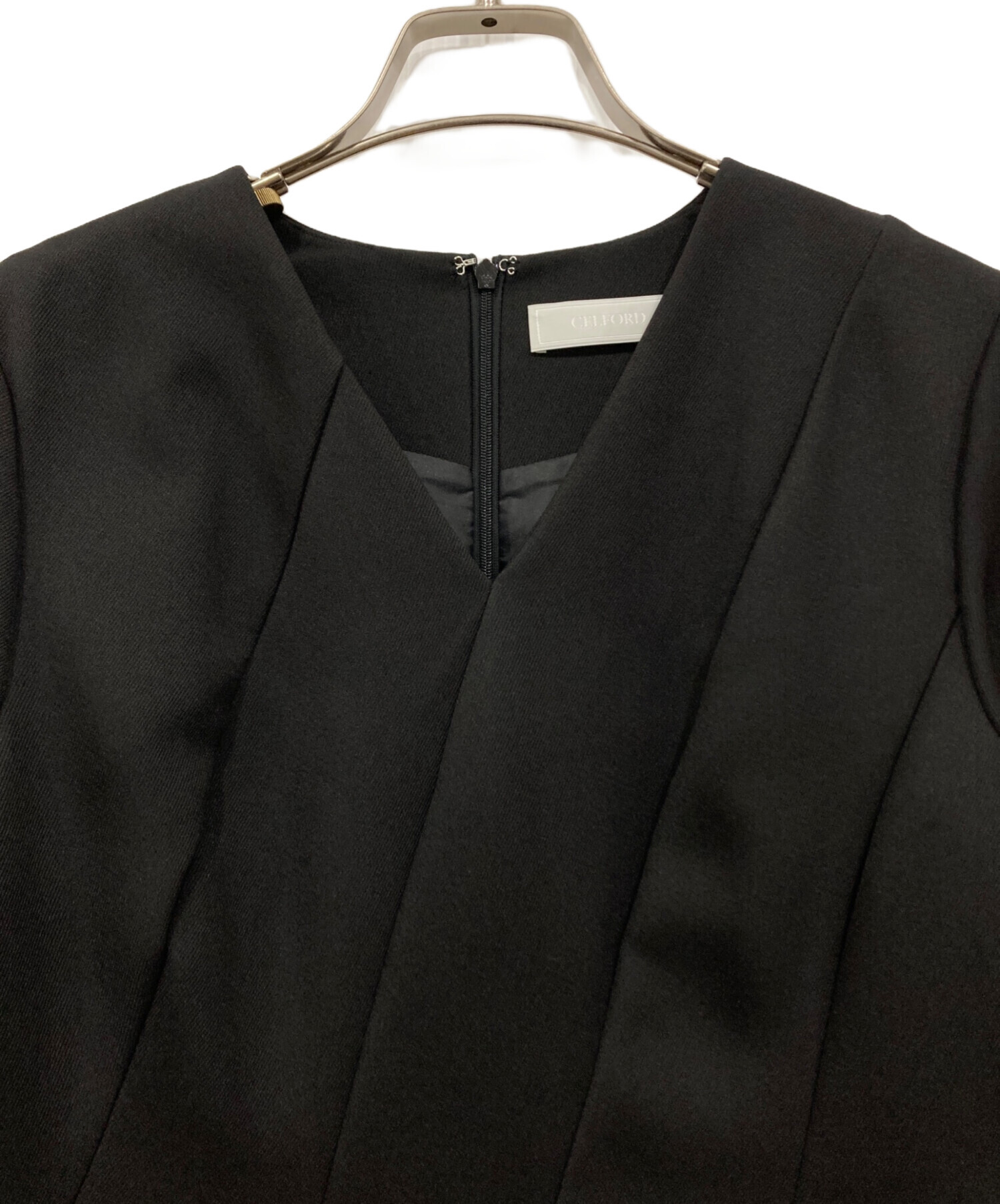 中古・古着通販】CELFORD (セルフォード) ツイストワンピース ブラック