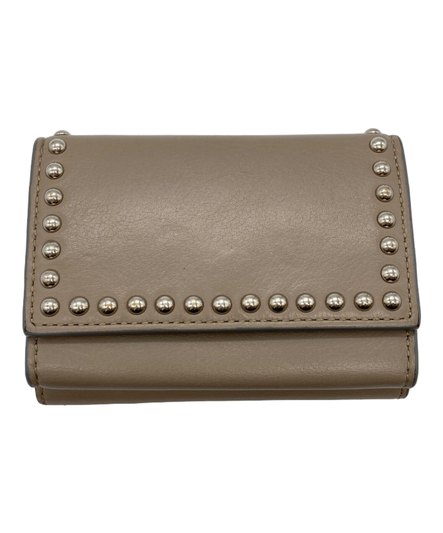 未使用J&M DAVIDSON レザー二つ折り財布　ベージュ　箱付き J&M Davidson DAVIDSON 二つ折り財布 BI-FOLD WALLET バイ