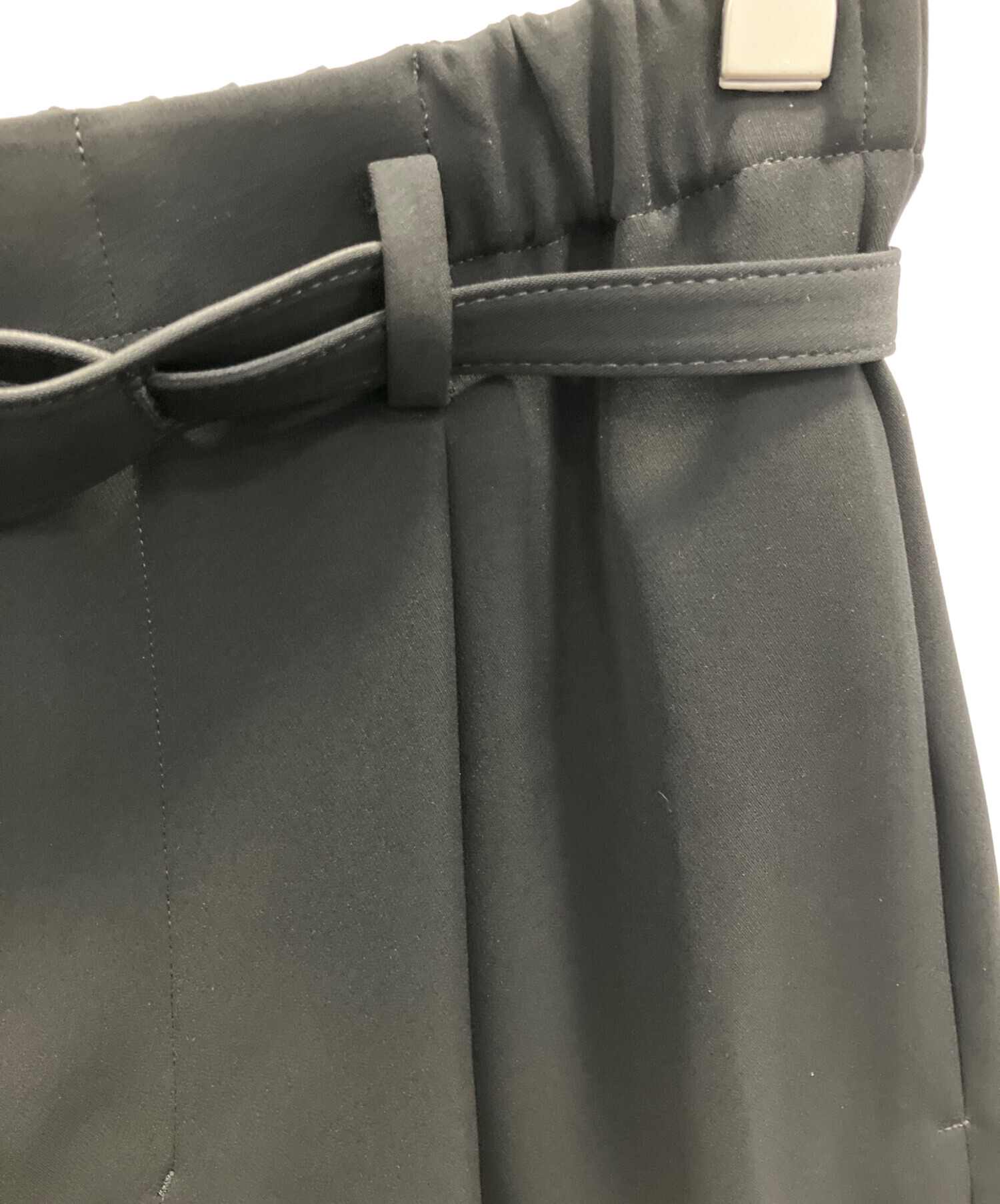 中古・古着通販】ENFOLD (エンフォルド) BELT WIDE-TROUSERS ブラック