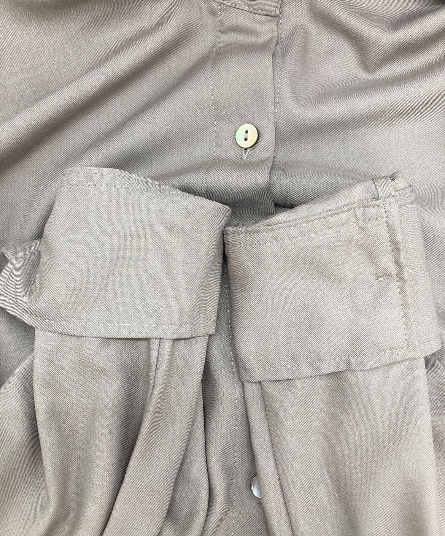 ミズイロインド フレアシャツワンピース グレー mizuiro ind T/R