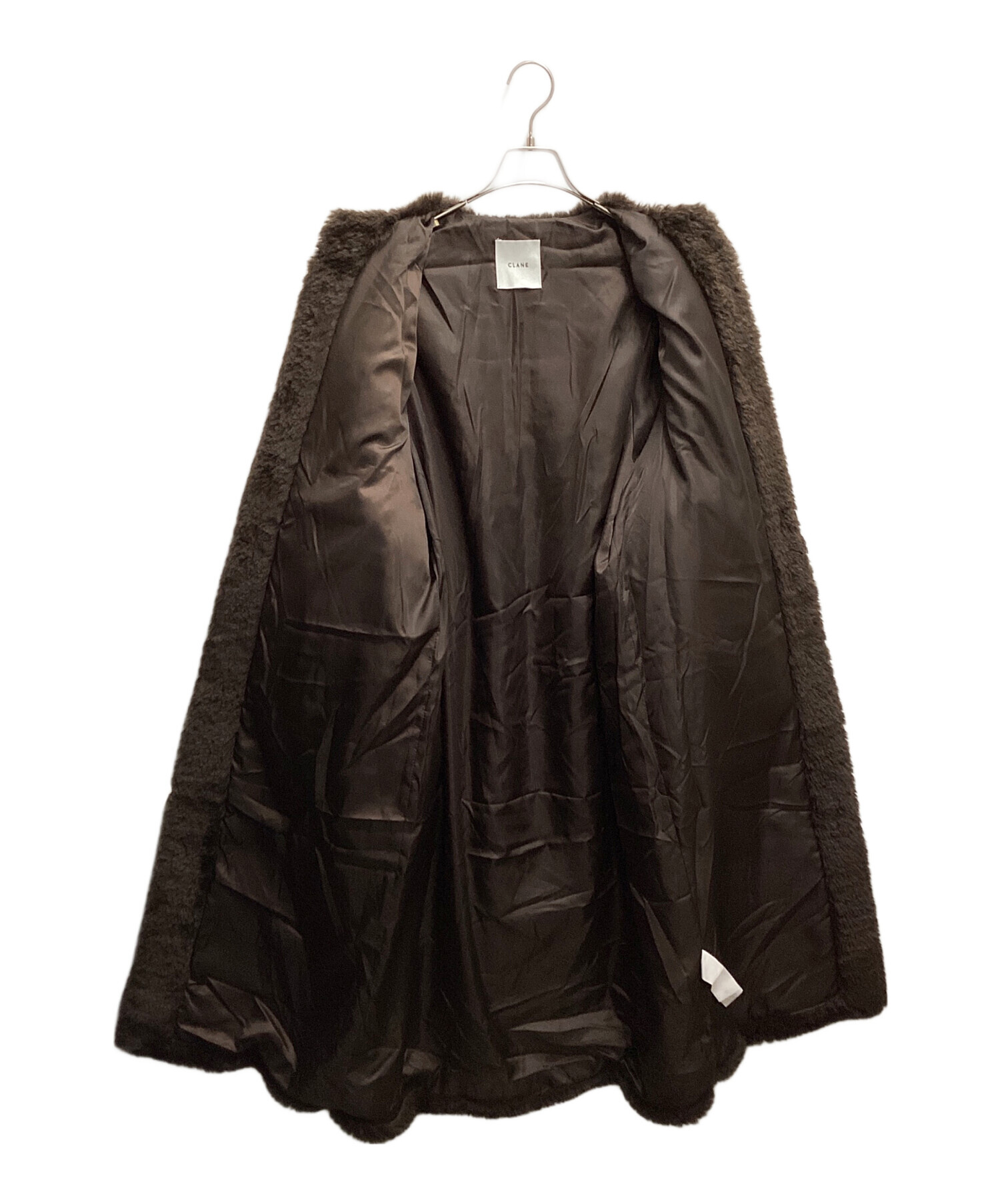 中古・古着通販】CLANE (クラネ) MIX FUR COCOON COAT ブラウン サイズ