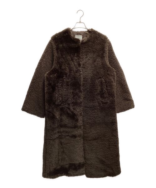 中古・古着通販】CLANE (クラネ) MIX FUR COCOON COAT ブラウン