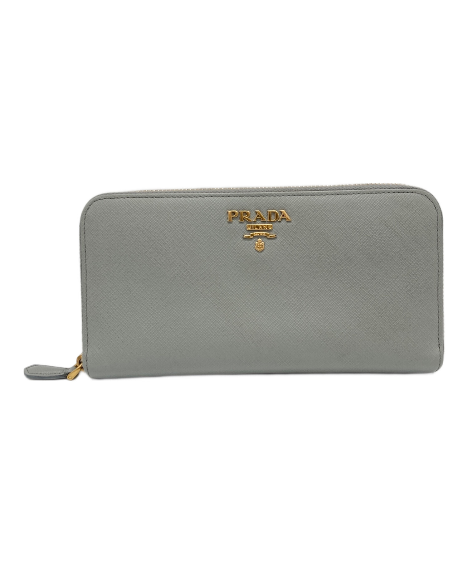 中古・古着通販】PRADA (プラダ) ラウンドファスナー長財布 グレー