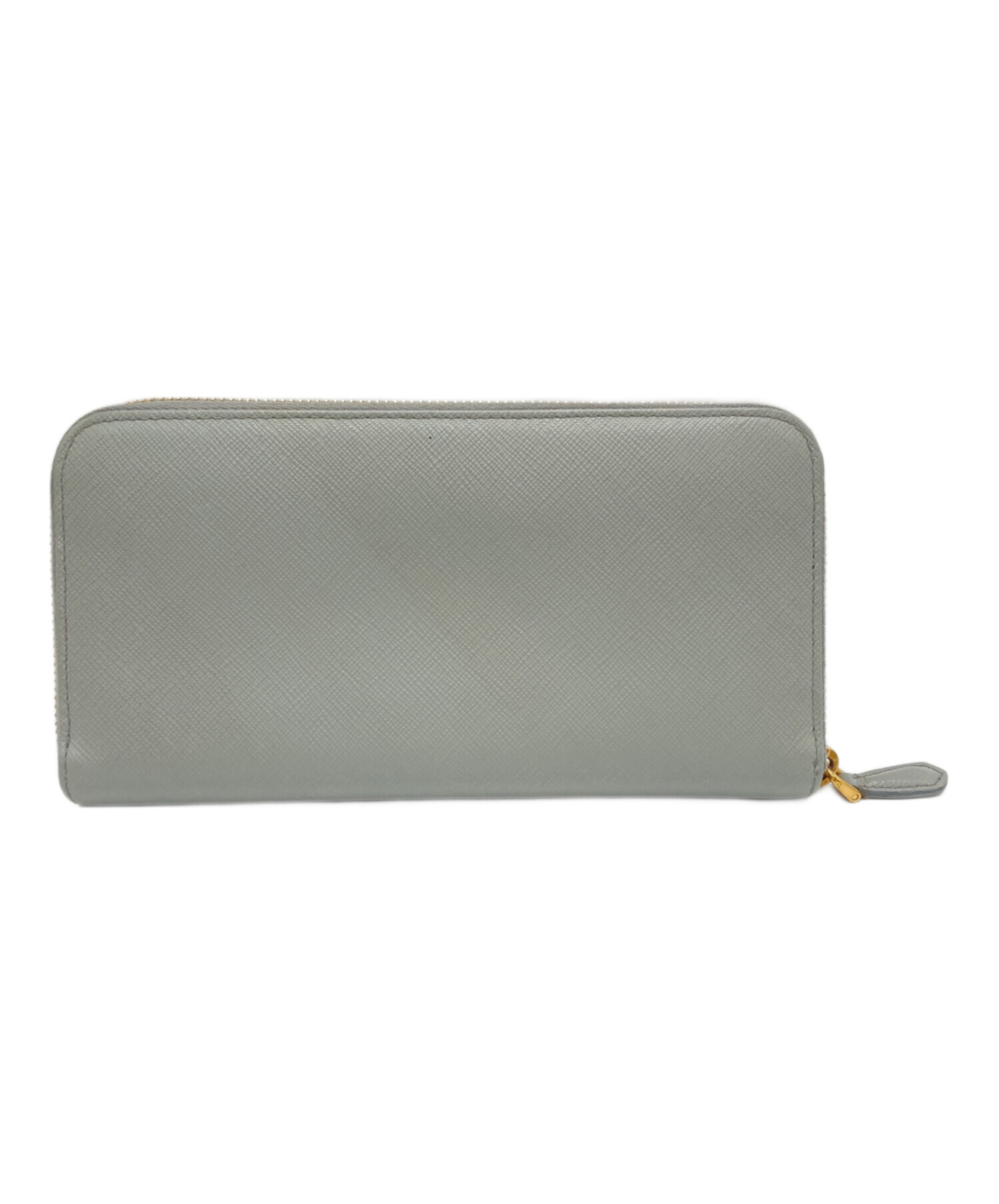 長財布 プラダ PRADA ラウンドファスナー 大容量 グレー サフィアーノ 中古・古着通販】PRADA (プラダ) ラウンドファスナー長財布 グレー