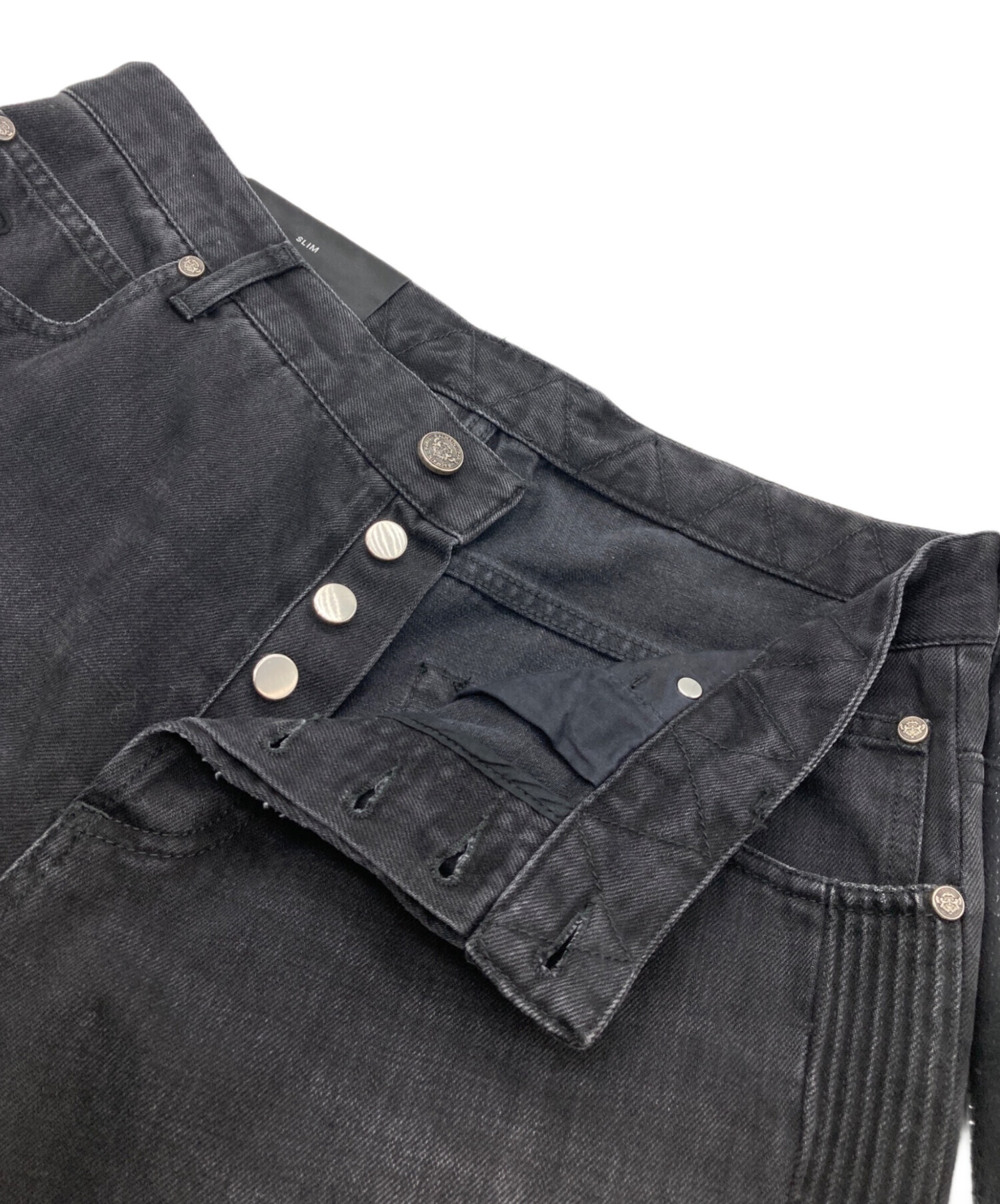 中古・古着通販】BALMAIN (バルマン) バイカーデニム ブラック サイズ