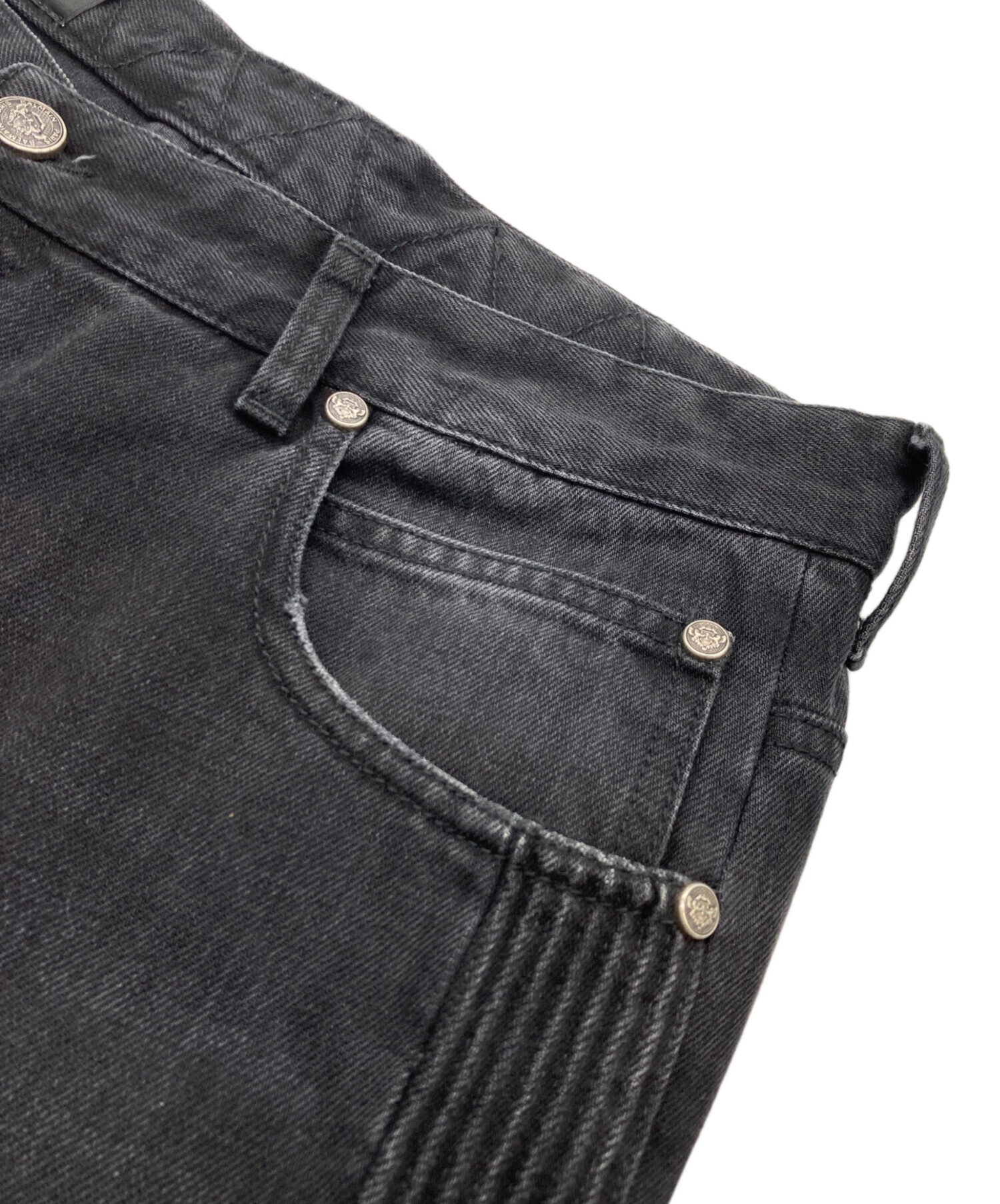 中古・古着通販】BALMAIN (バルマン) バイカーデニム ブラック サイズ