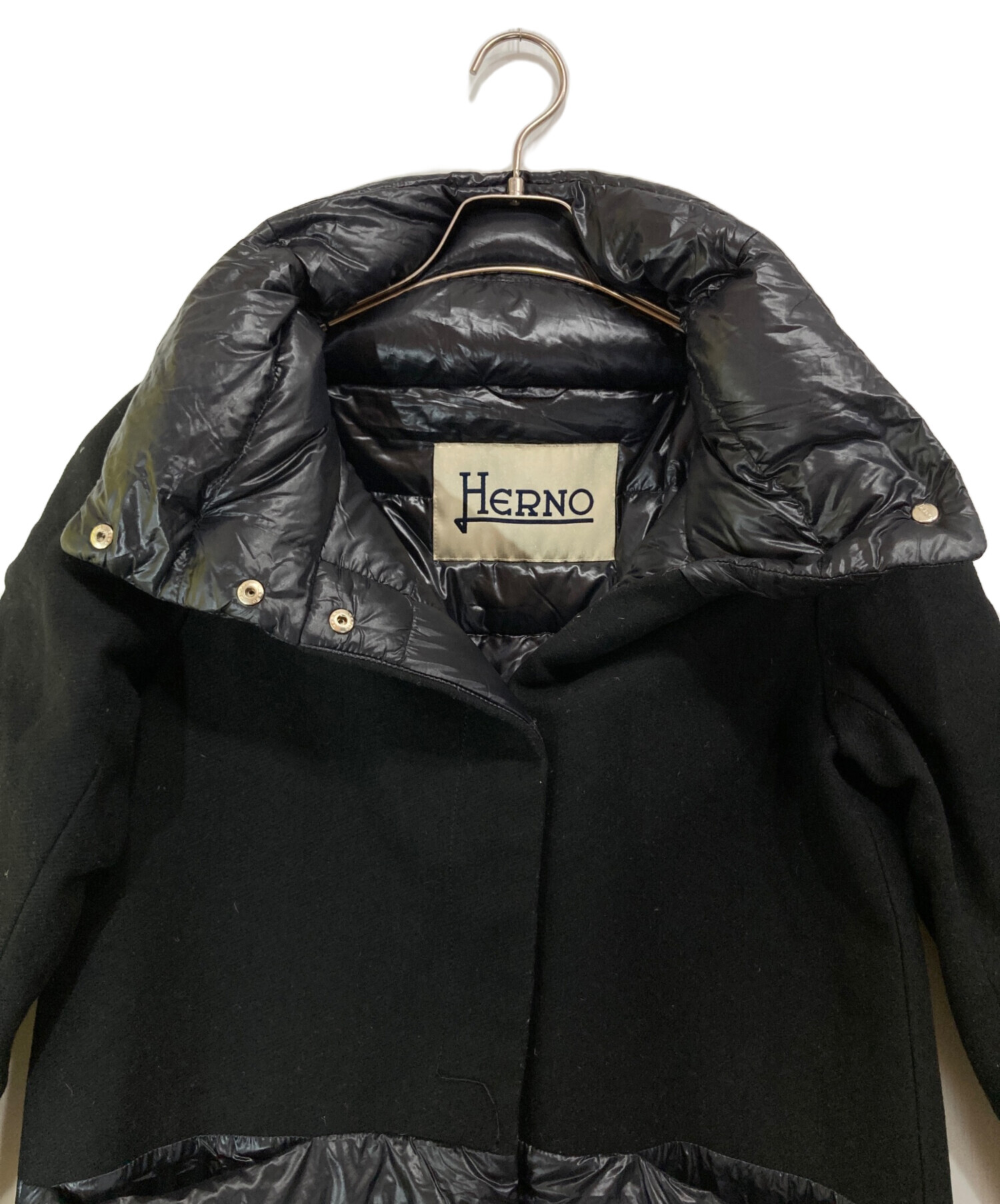 中古・古着通販】HERNO (ヘルノ) 切替ダウンコート ブラック サイズ:42 
