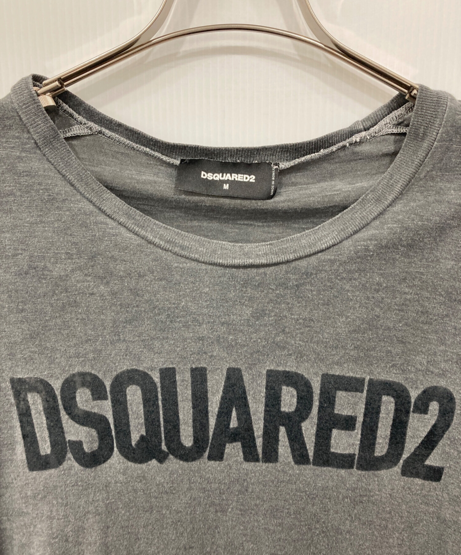 中古・古着通販】DSQUARED2 (ディースクエアード) ロゴTシャツ グレー