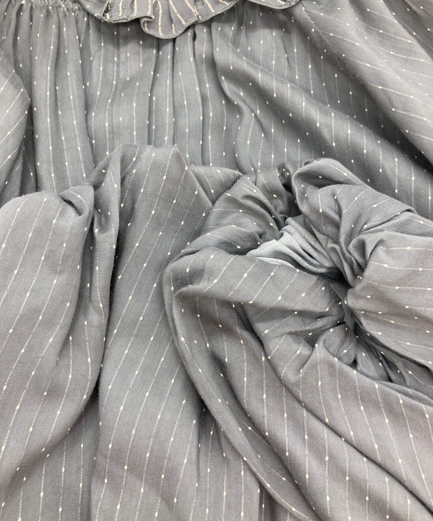 中古・古着通販】IRENE (アイレネ) Pin Dot Stripe Dress グレー