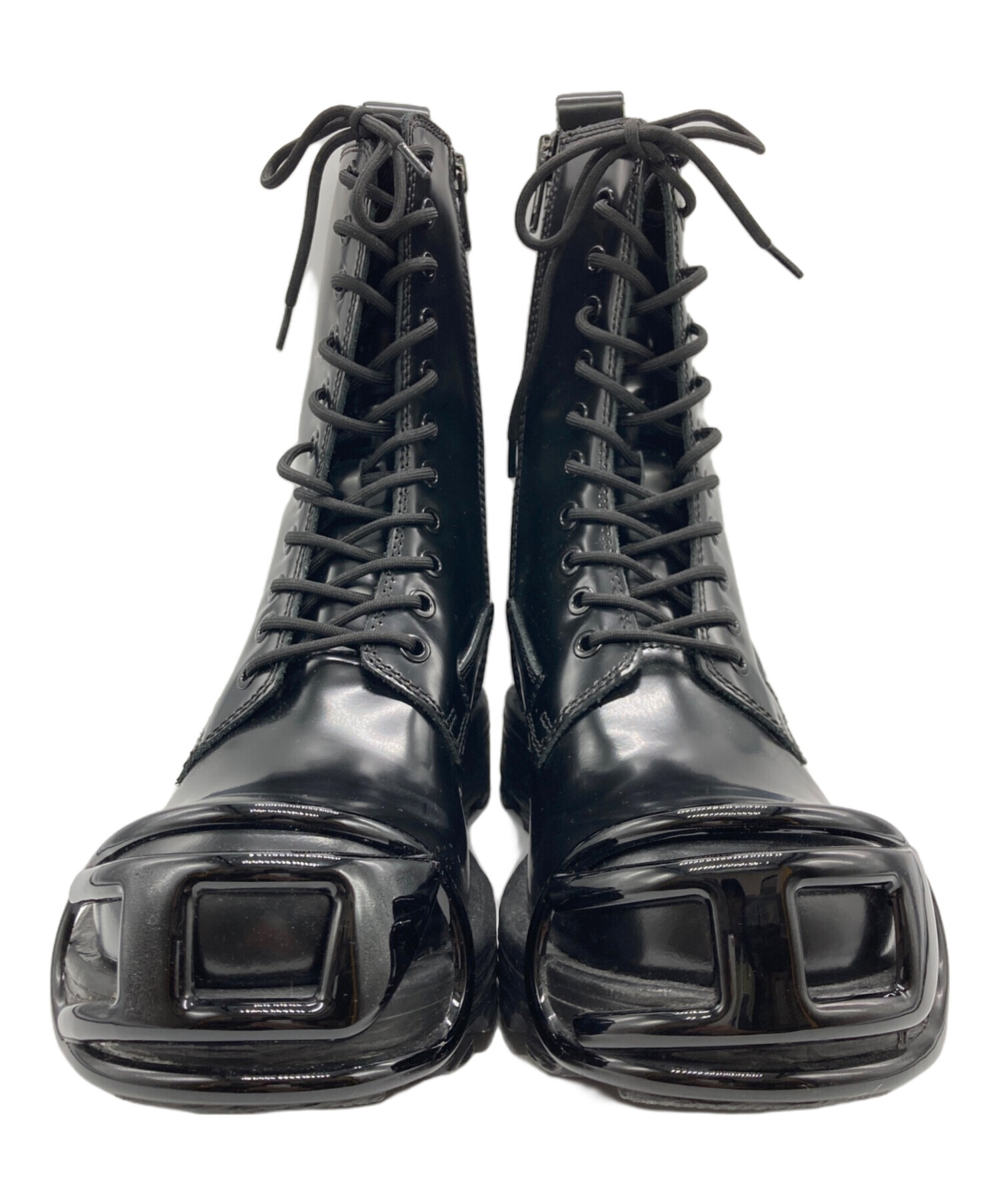 ★DIESEL ブラック ワークブーツ DIESEL（ディーゼル）の「メンズ レザー ワークブーツ（ブーツ）」 - WEAR