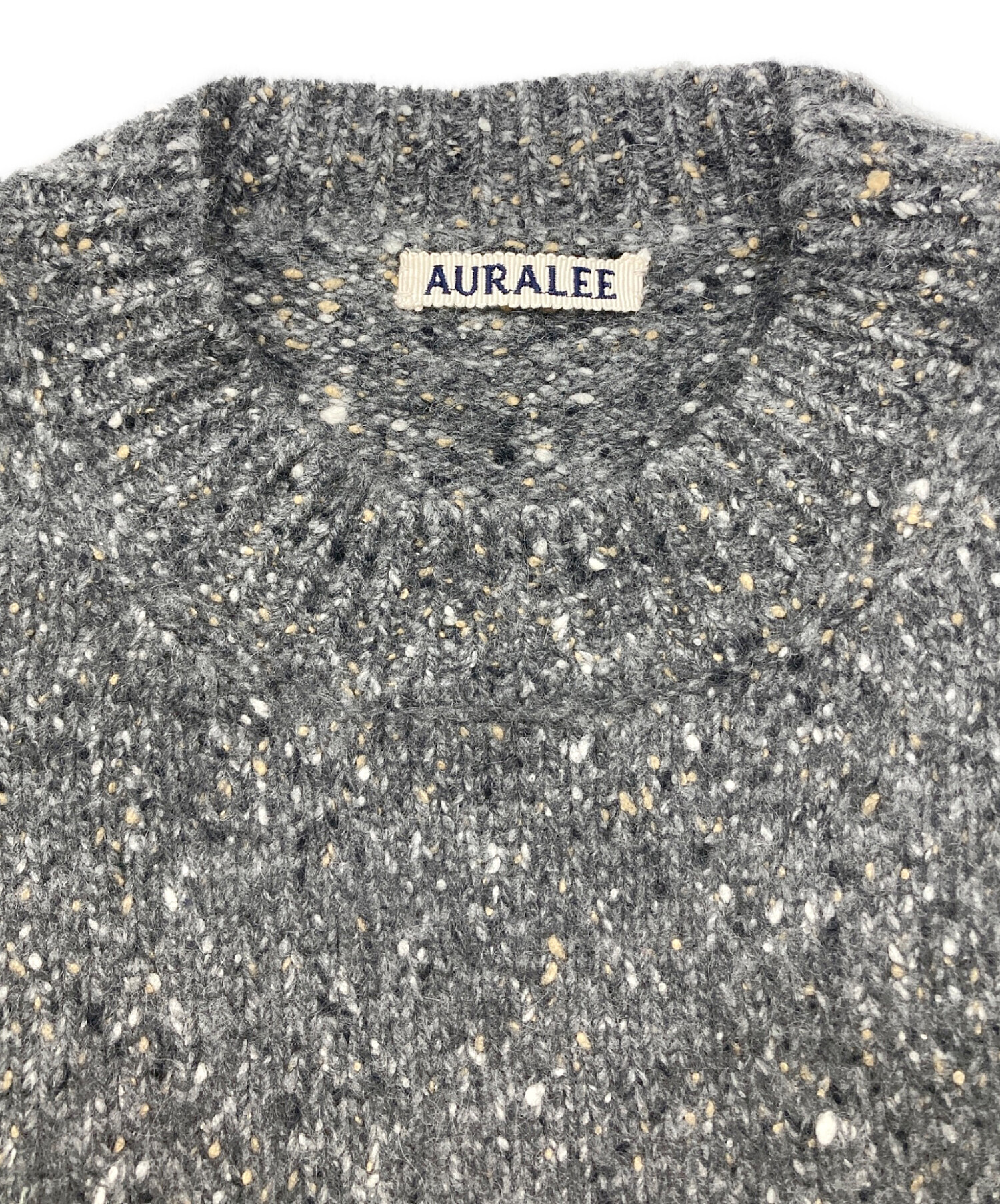 中古・古着通販】AURALEE (オーラリー) NEP CASHMERE KNIT P/O グレー