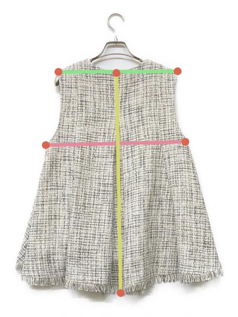 中古・古着通販】CADUNE (カデュネ) ツイードフレアベスト ホワイト