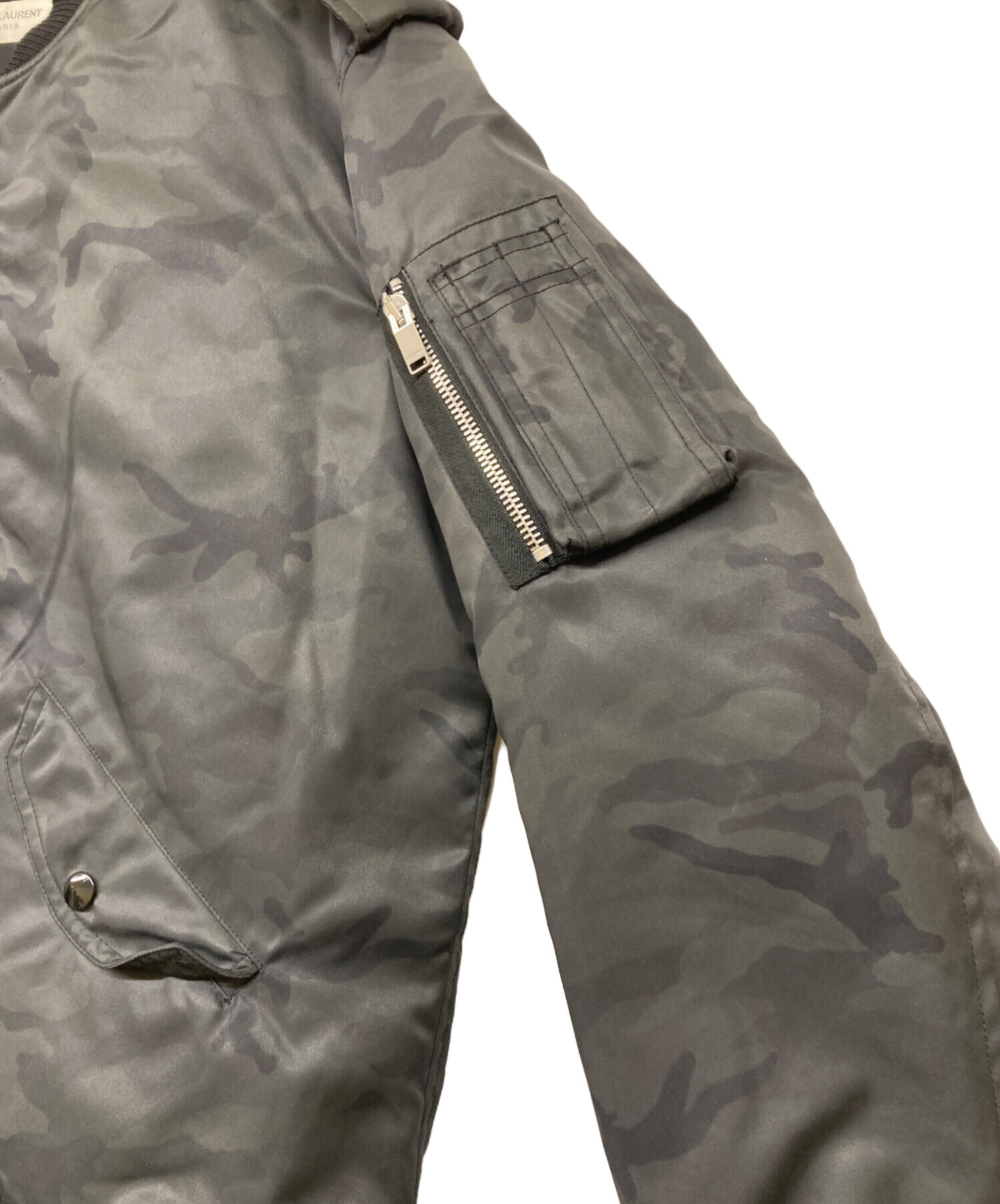 Yves Saint Laurent ダークグレー ボンバージャケット　古着 Yves Saint Laurent ダークグレー ボンバージャケット 古着 Yves Saint