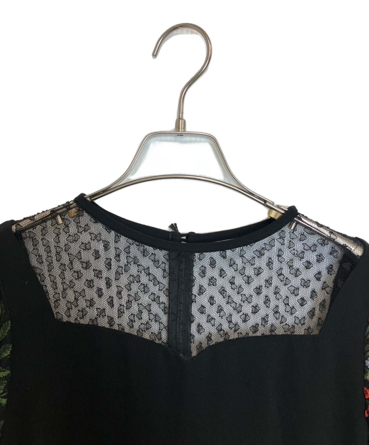 中古・古着通販】LOKITHO (ロキト) 刺繍ワンピース ブラック サイズ:1