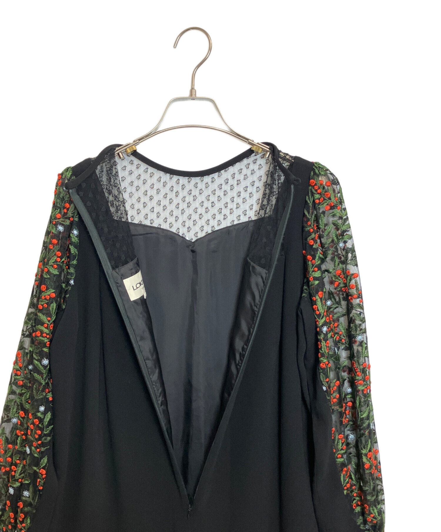 中古・古着通販】LOKITHO (ロキト) 刺繍ワンピース ブラック サイズ:1