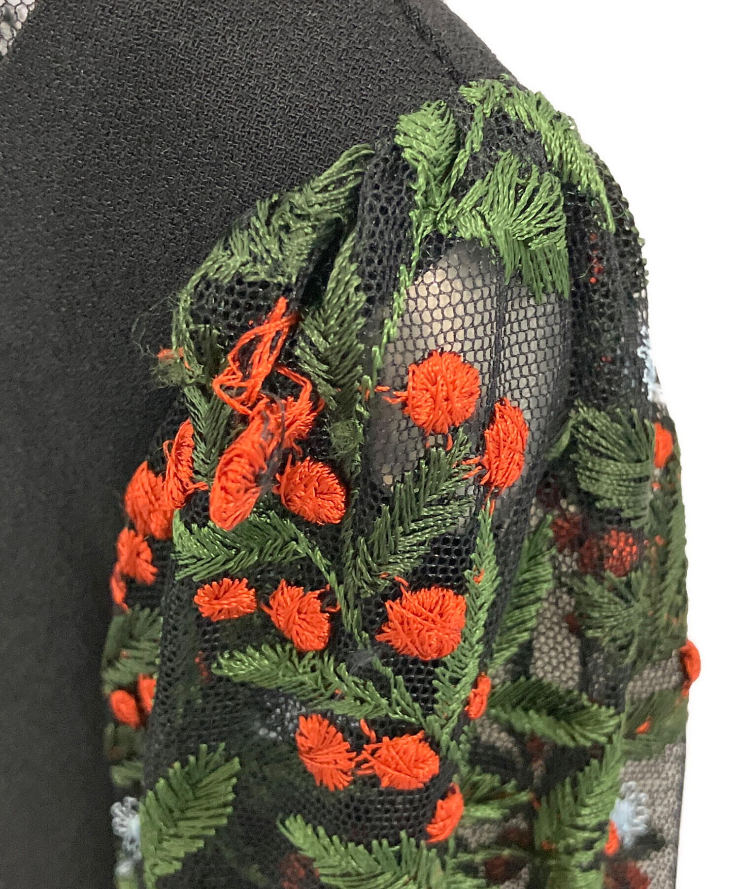 中古・古着通販】LOKITHO (ロキト) 刺繍ワンピース ブラック サイズ:1