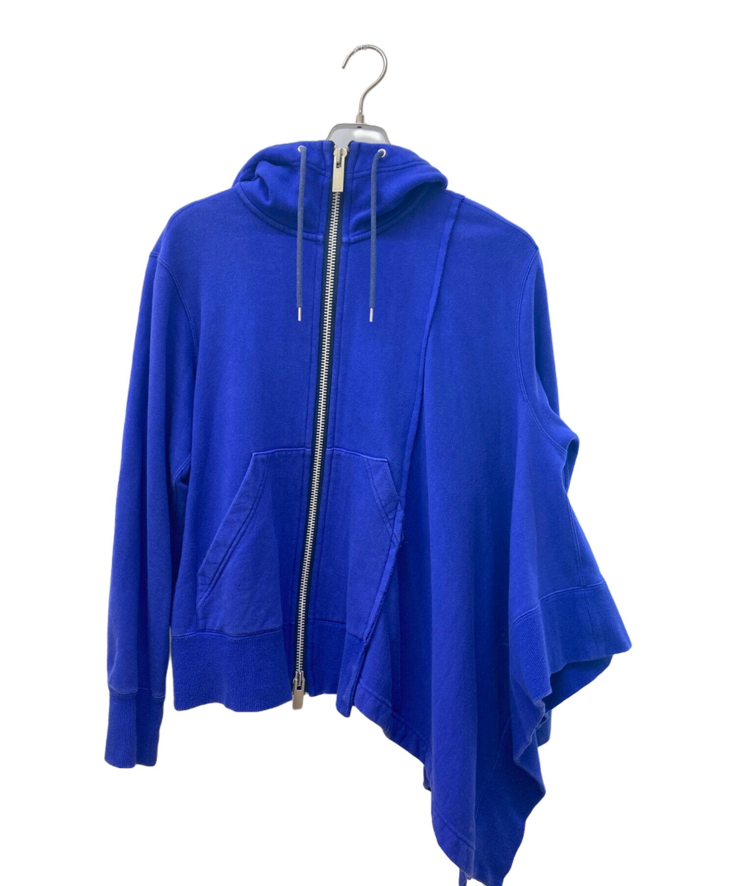 中古・古着通販】sacai (サカイ) アシンメトリージップパーカー ブルー
