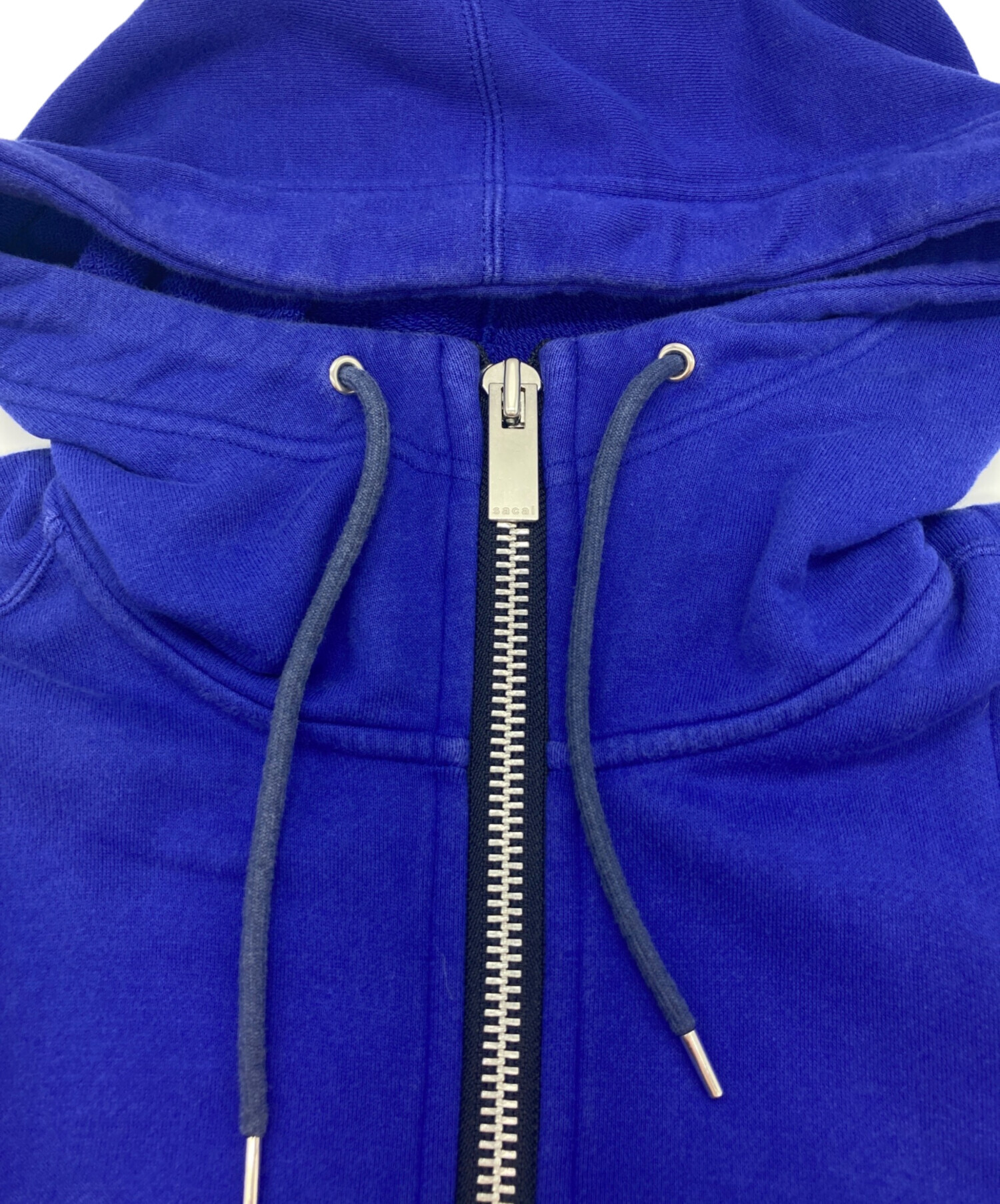中古・古着通販】sacai (サカイ) アシンメトリージップパーカー ブルー