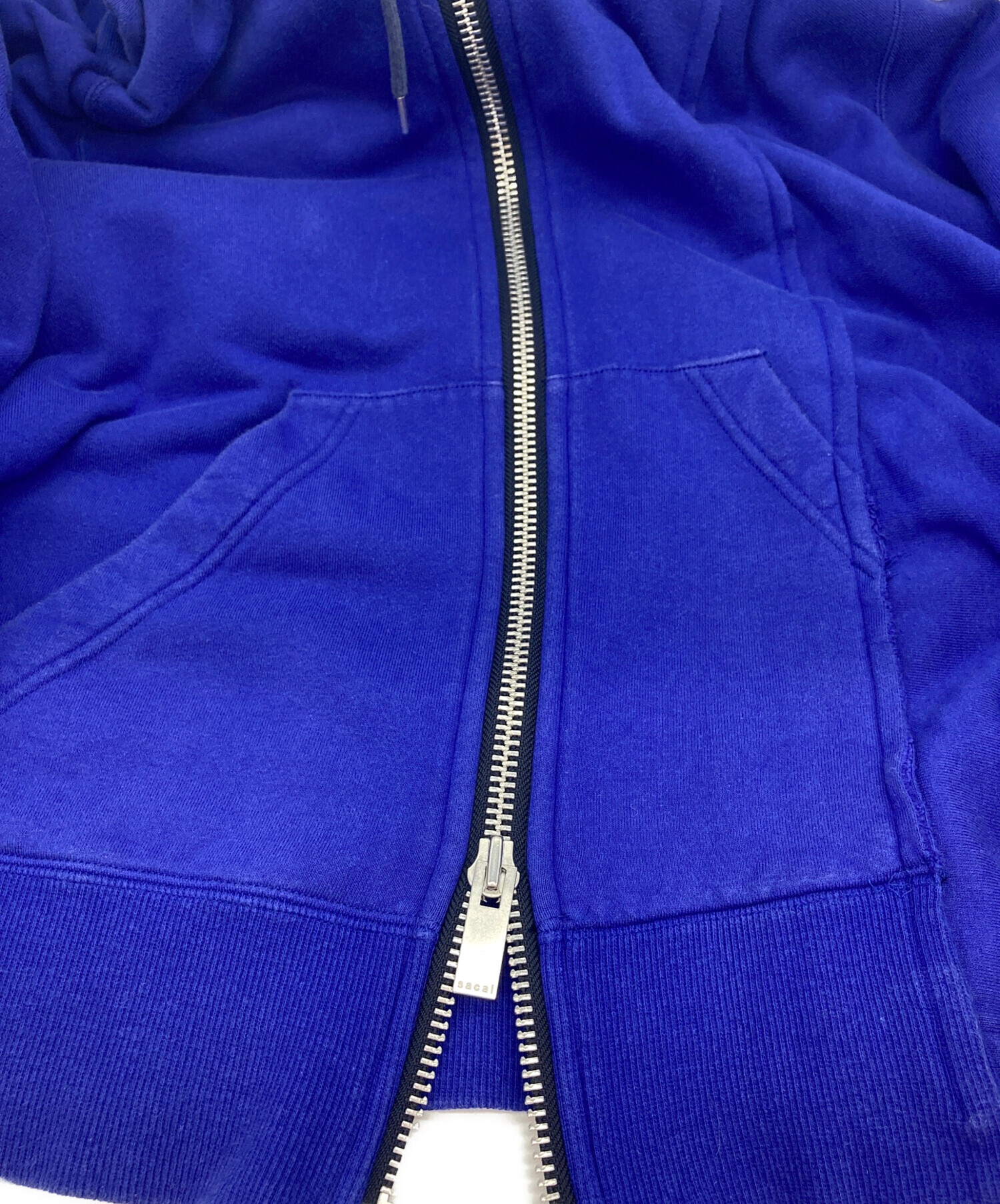 中古・古着通販】sacai (サカイ) アシンメトリージップパーカー ブルー
