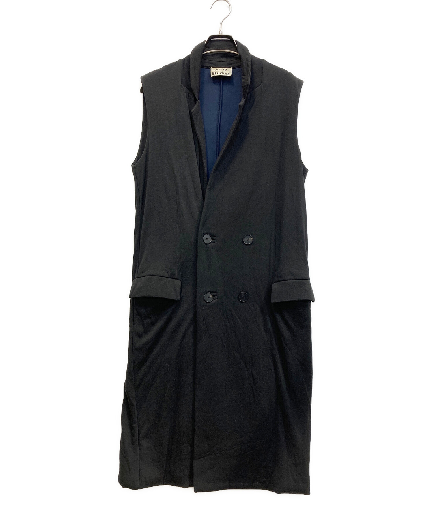 Acne Studios ブラック　ロングベスト 中古・古着通販】Acne studios (アクネ ストゥディオス) ロングベスト