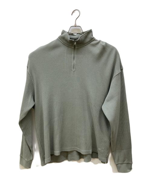 美品Kith グレー ハーフジップ クロップドスウェット S 中古・古着通販】KITH (キス) ハーフジップワッフルスウェット 黄緑