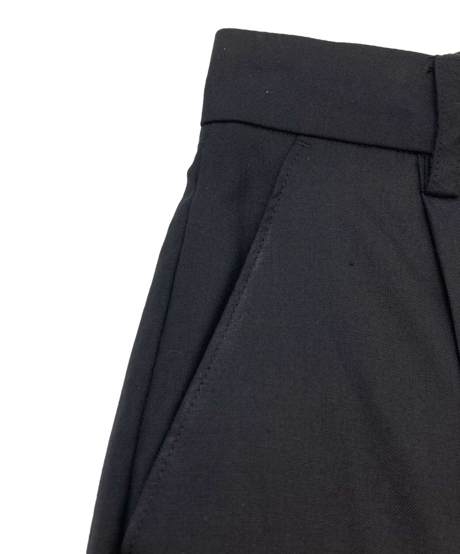 Cornier コルニエ ツータック ウール スラックス ブラック 黒 S 美品 中古・古着通販】Cornier (コルニエ) ウールスラックス ブラック