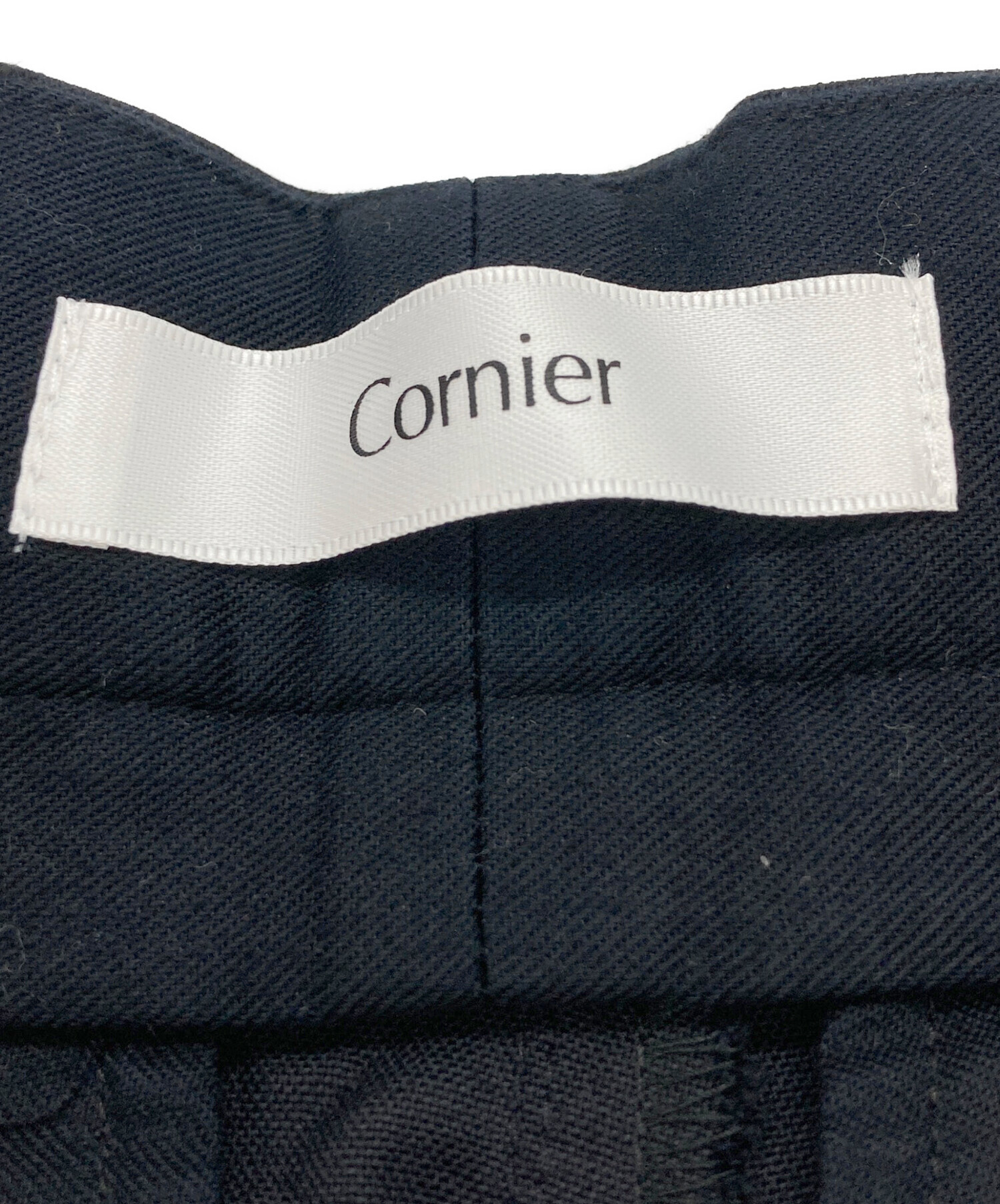 Cornier ウールワイドスラックス ブラック Cornier ウールワイドスラックス ブラック 【公式通販】