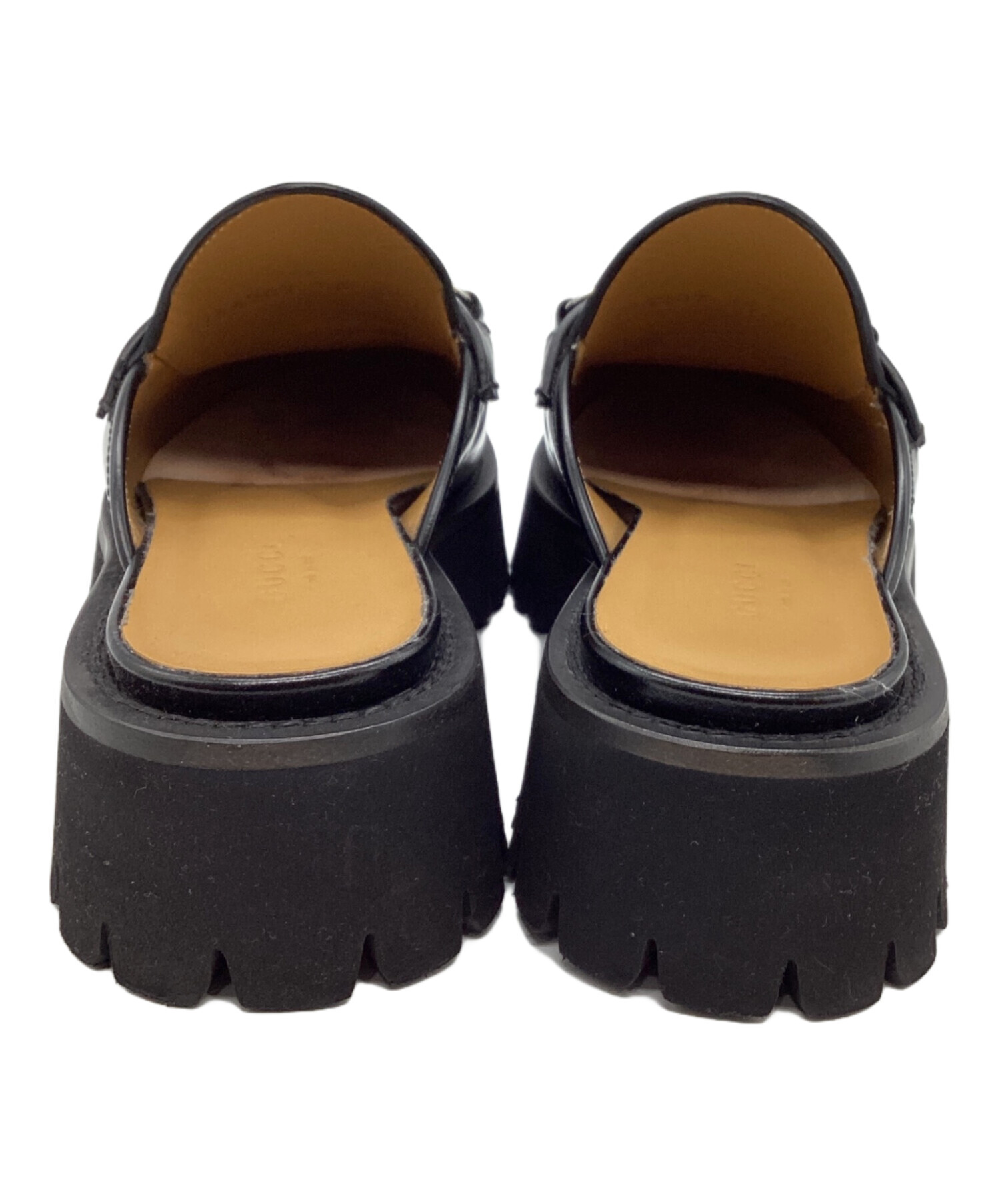 中古・古着通販】GUCCI (グッチ) ホースビットレザーミュール ブラック